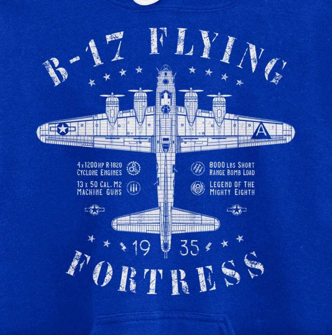B-17 Flying Fortress | Vintage WWII Aircraft | B17 Bomber Pullover Hoodie
