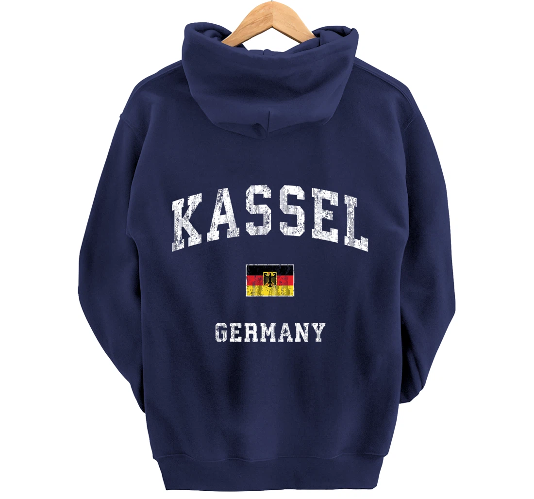 Kassel Germany Vintage Athletic Sports Design Pullover Hoodie