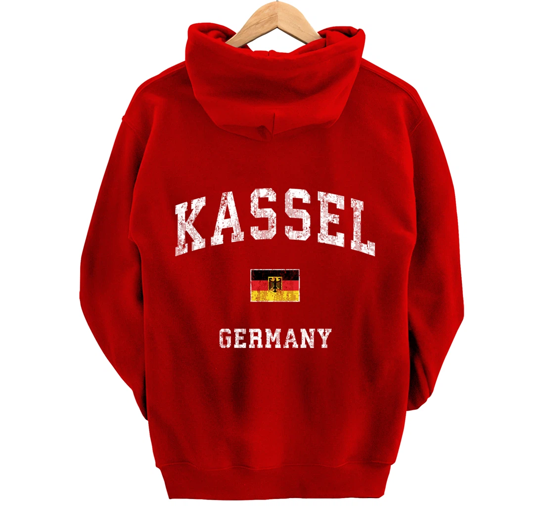 Kassel Germany Vintage Athletic Sports Design Pullover Hoodie