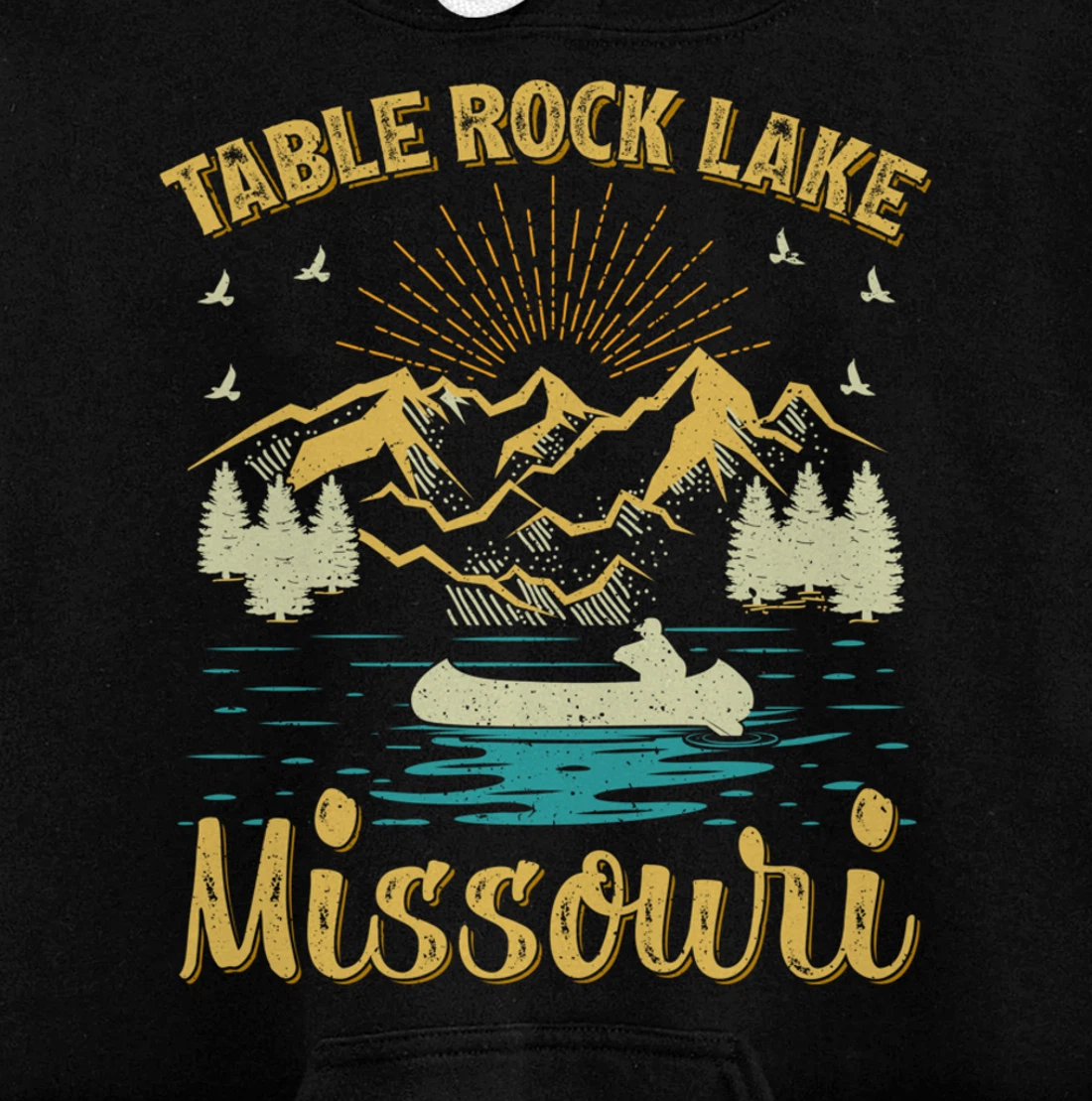 Summer Vacation Retro Mountain Missouri Table Rock Lake Pullover Hoodie