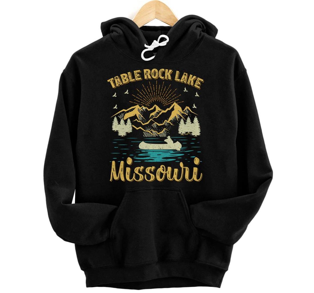 Summer Vacation Retro Mountain Missouri Table Rock Lake Pullover Hoodie