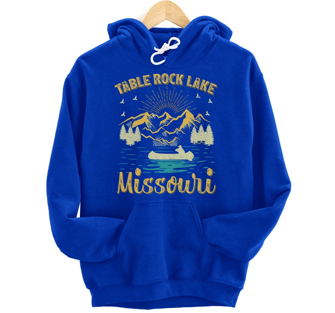 Summer Vacation Retro Mountain Missouri Table Rock Lake Pullover Hoodie