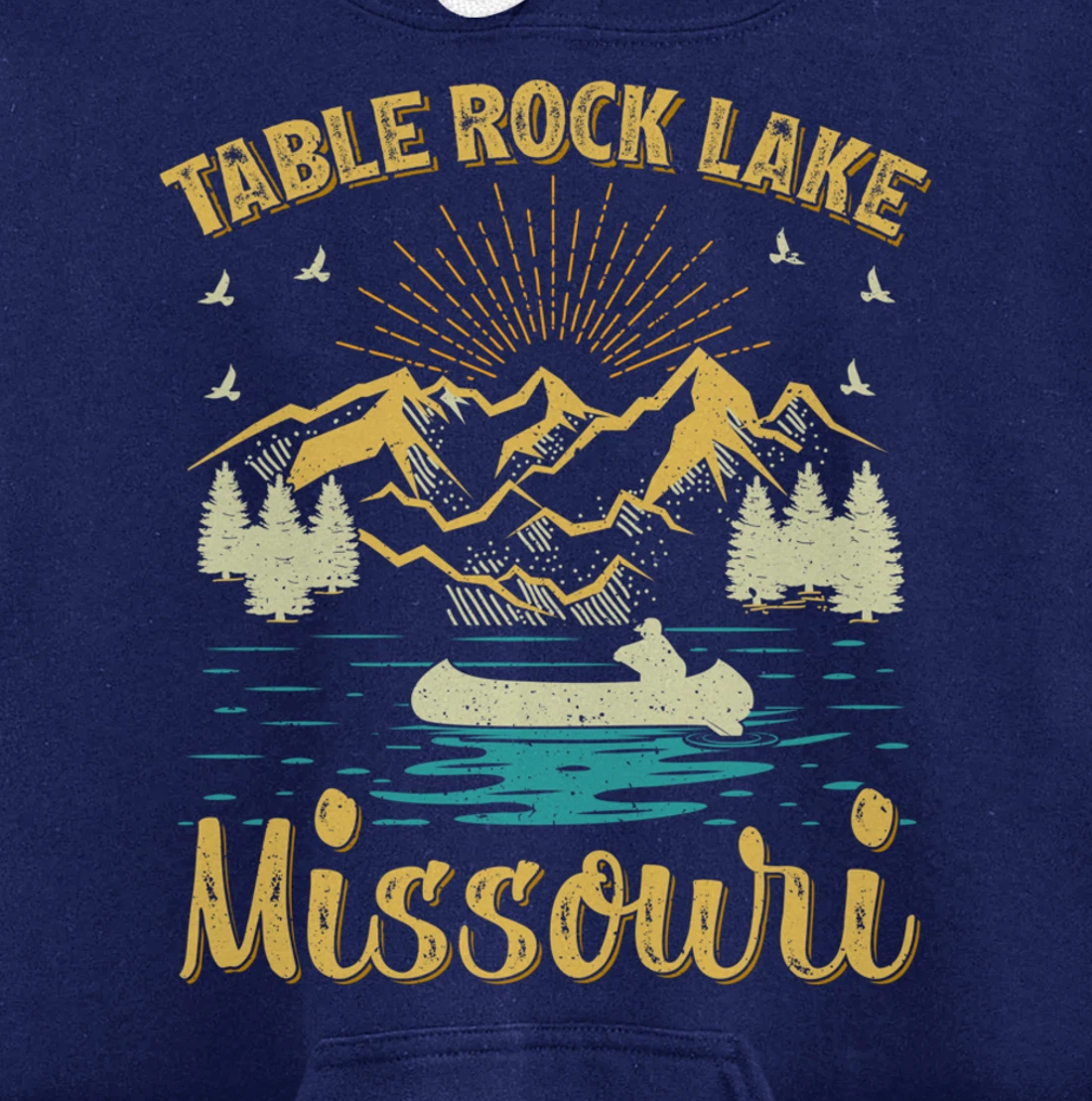 Summer Vacation Retro Mountain Missouri Table Rock Lake Pullover Hoodie