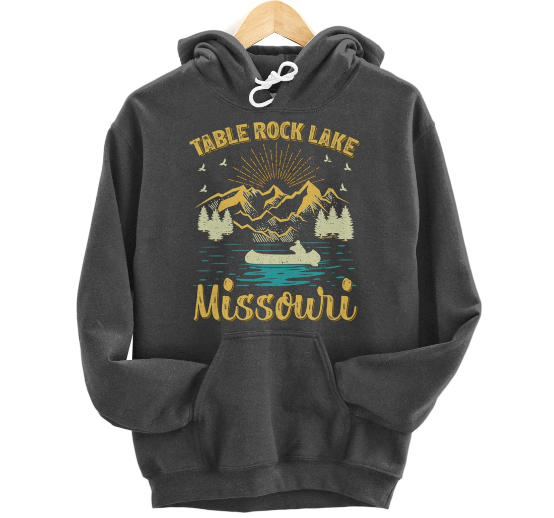 Summer Vacation Retro Mountain Missouri Table Rock Lake Pullover Hoodie