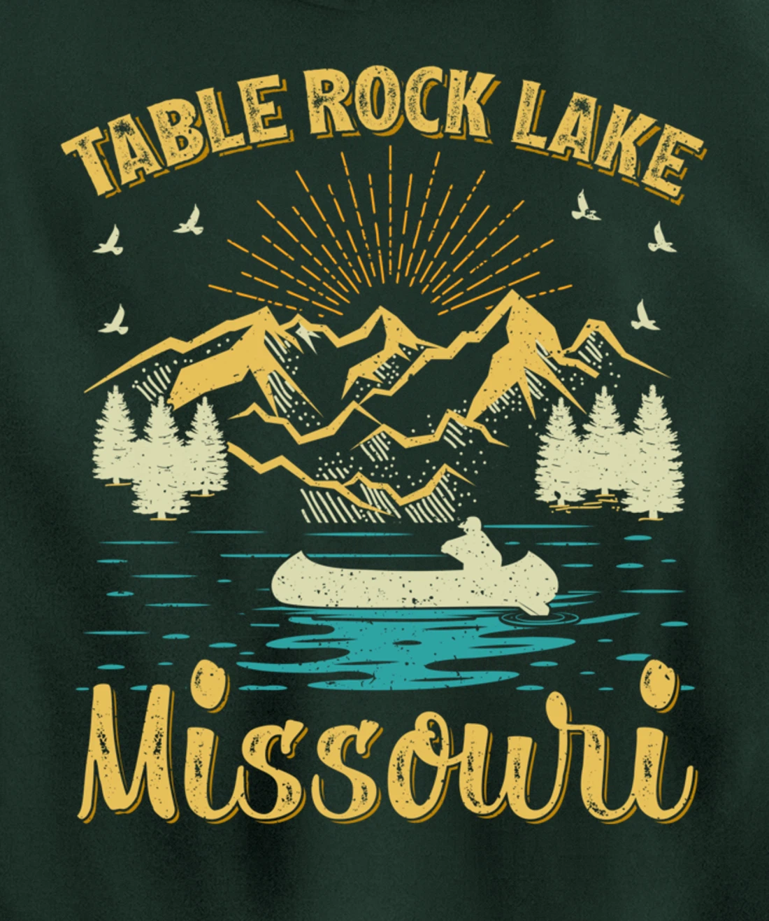 Summer Vacation Retro Mountain Missouri Table Rock Lake Pullover Hoodie