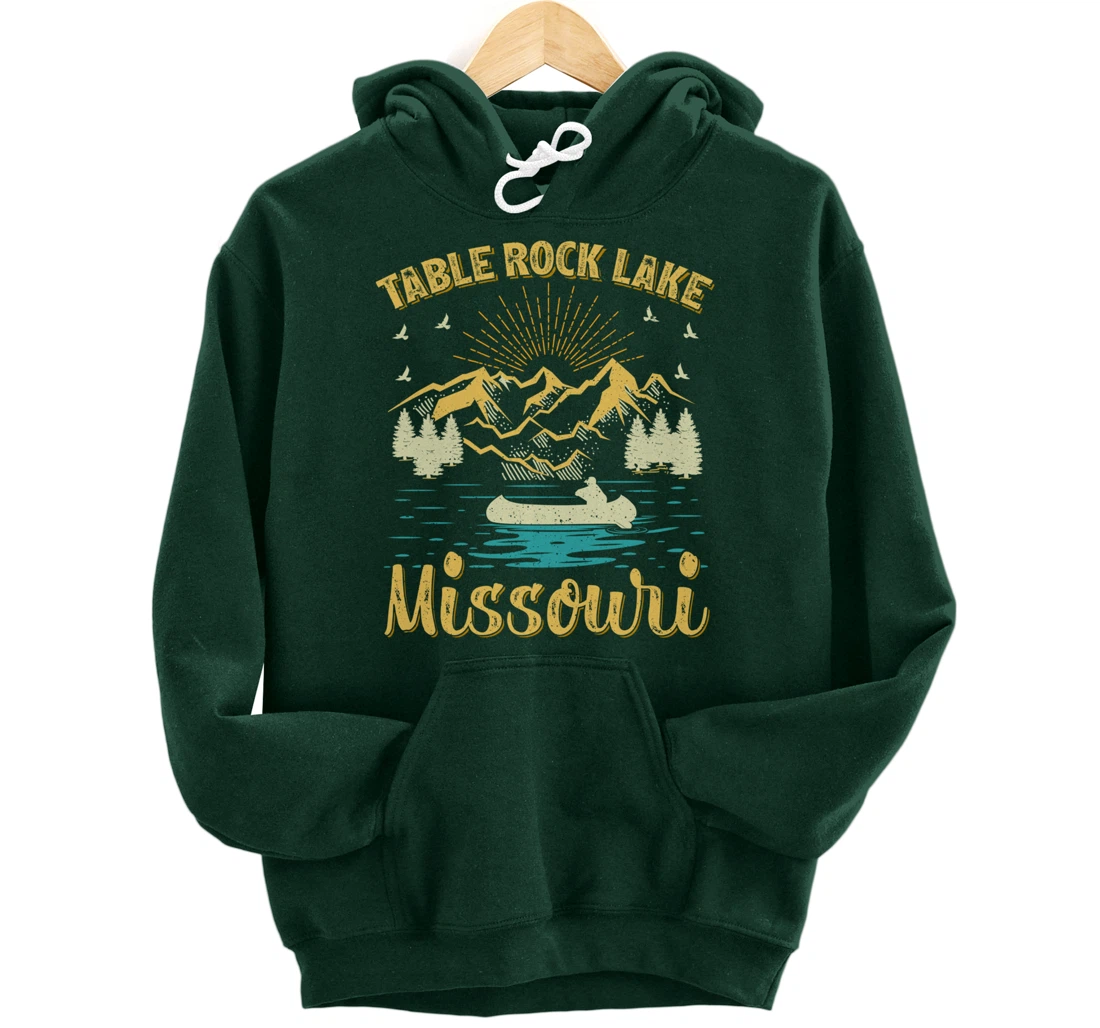 Summer Vacation Retro Mountain Missouri Table Rock Lake Pullover Hoodie
