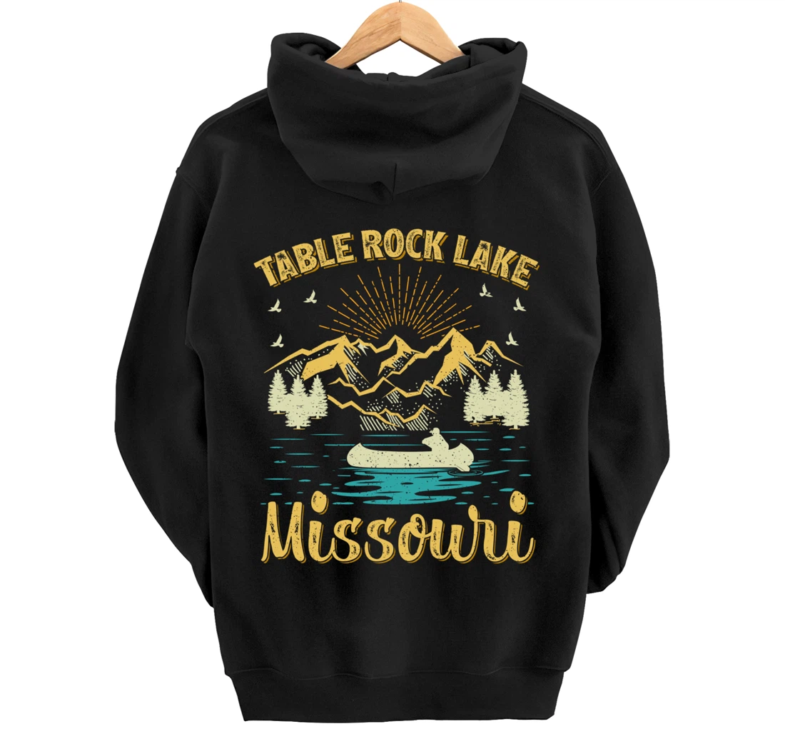 Summer Vacation Retro Mountain Missouri Table Rock Lake Pullover Hoodie