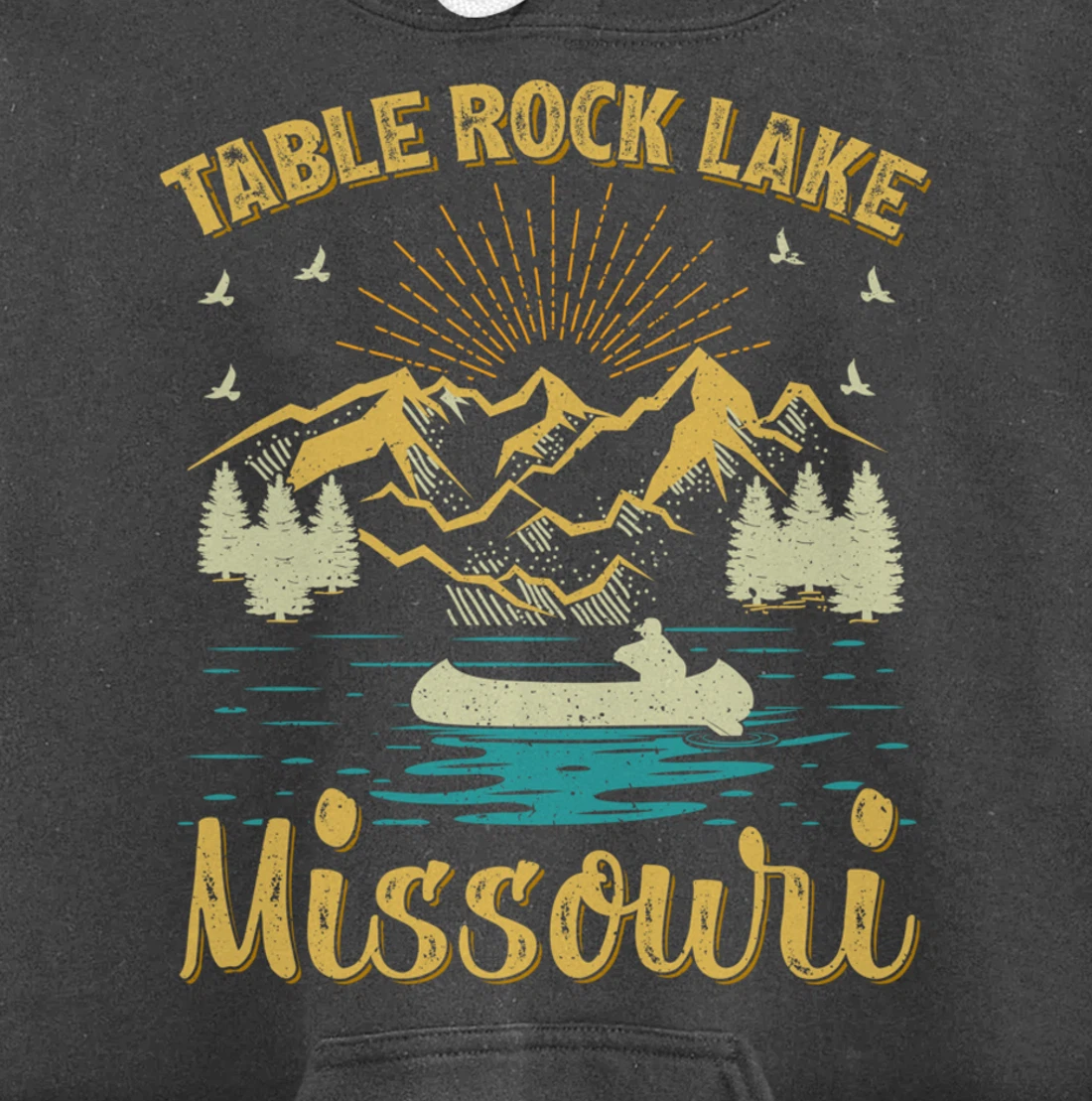 Summer Vacation Retro Mountain Missouri Table Rock Lake Pullover Hoodie