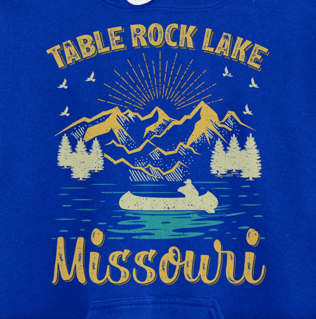 Summer Vacation Retro Mountain Missouri Table Rock Lake Pullover Hoodie
