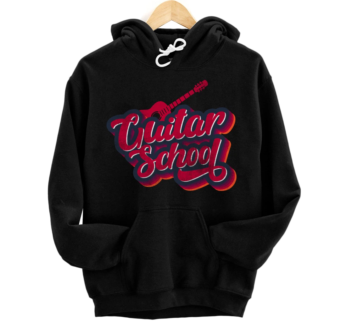 School Guitar Player Music School Guitarist Vintage Guitar Pullover Hoodie