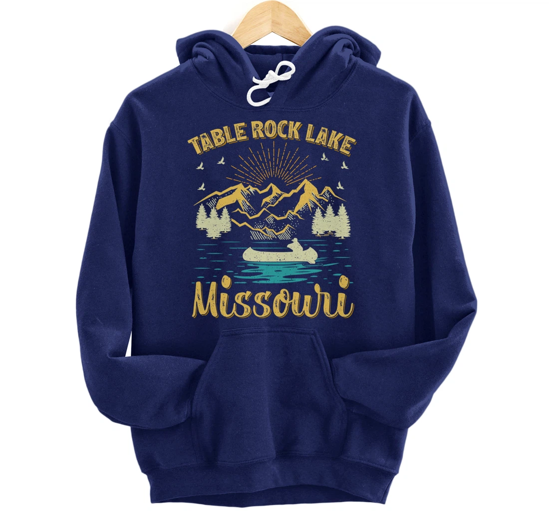 Summer Vacation Retro Mountain Missouri Table Rock Lake Pullover Hoodie