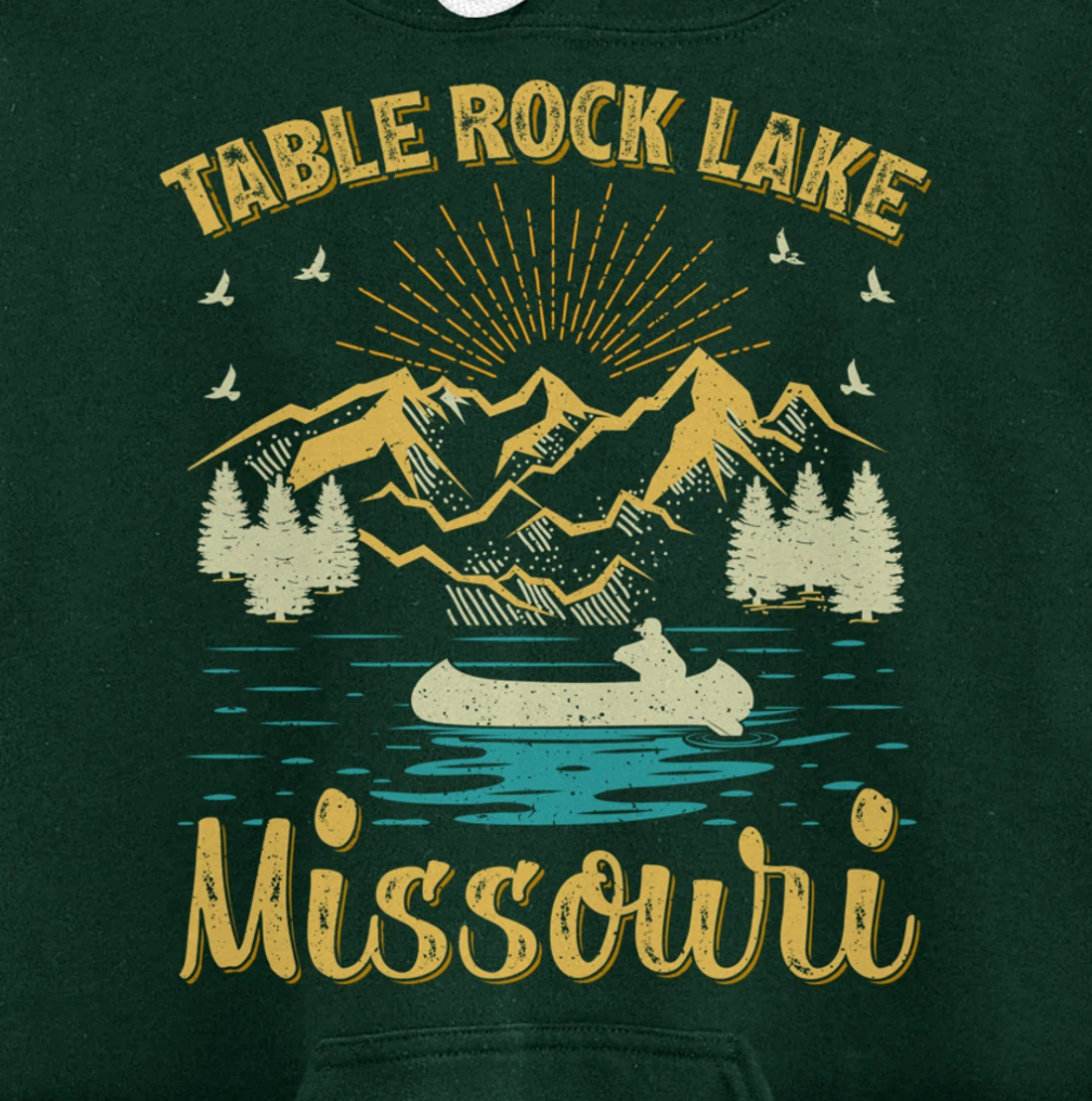 Summer Vacation Retro Mountain Missouri Table Rock Lake Pullover Hoodie