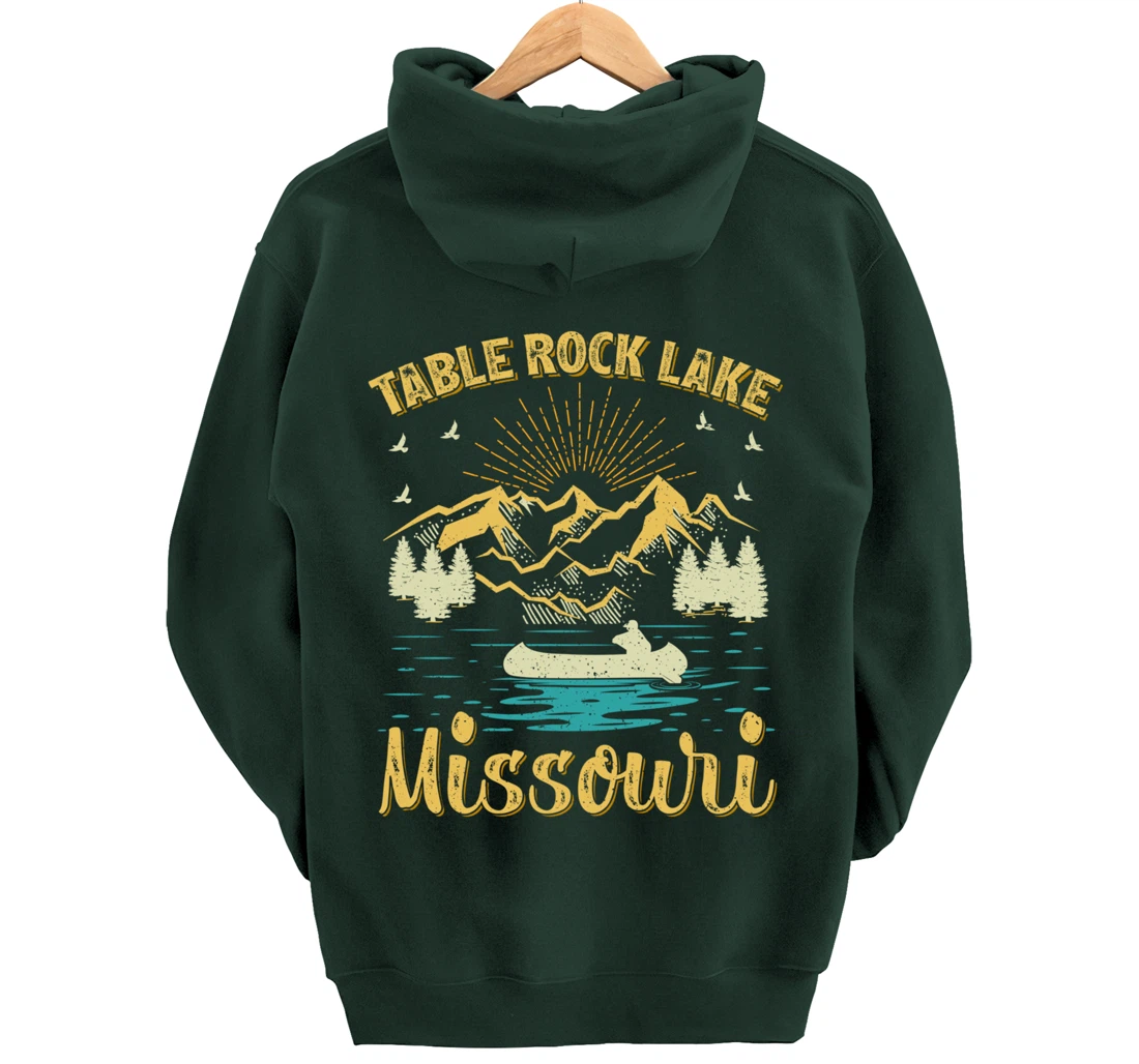 Summer Vacation Retro Mountain Missouri Table Rock Lake Pullover Hoodie