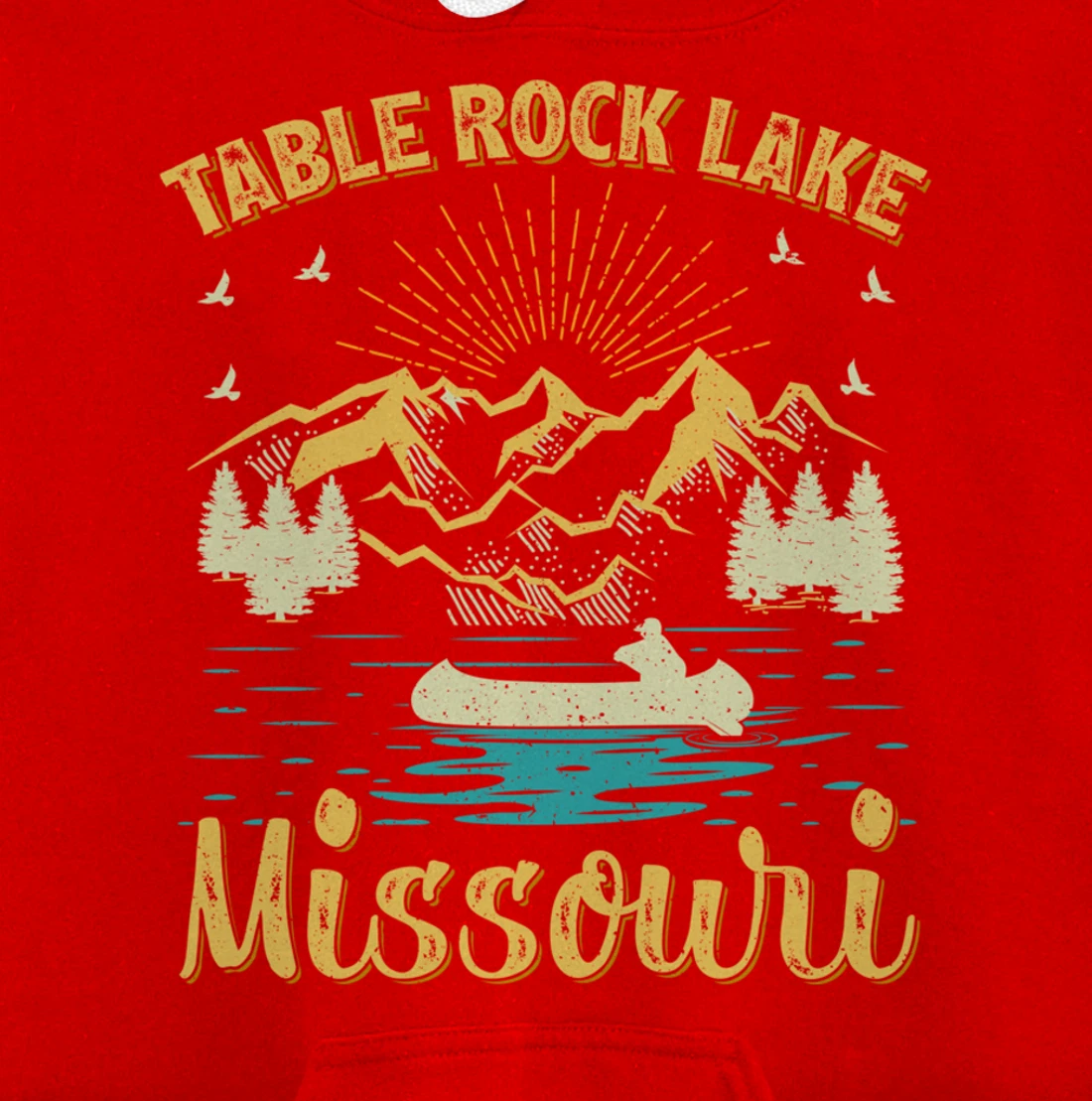 Summer Vacation Retro Mountain Missouri Table Rock Lake Pullover Hoodie