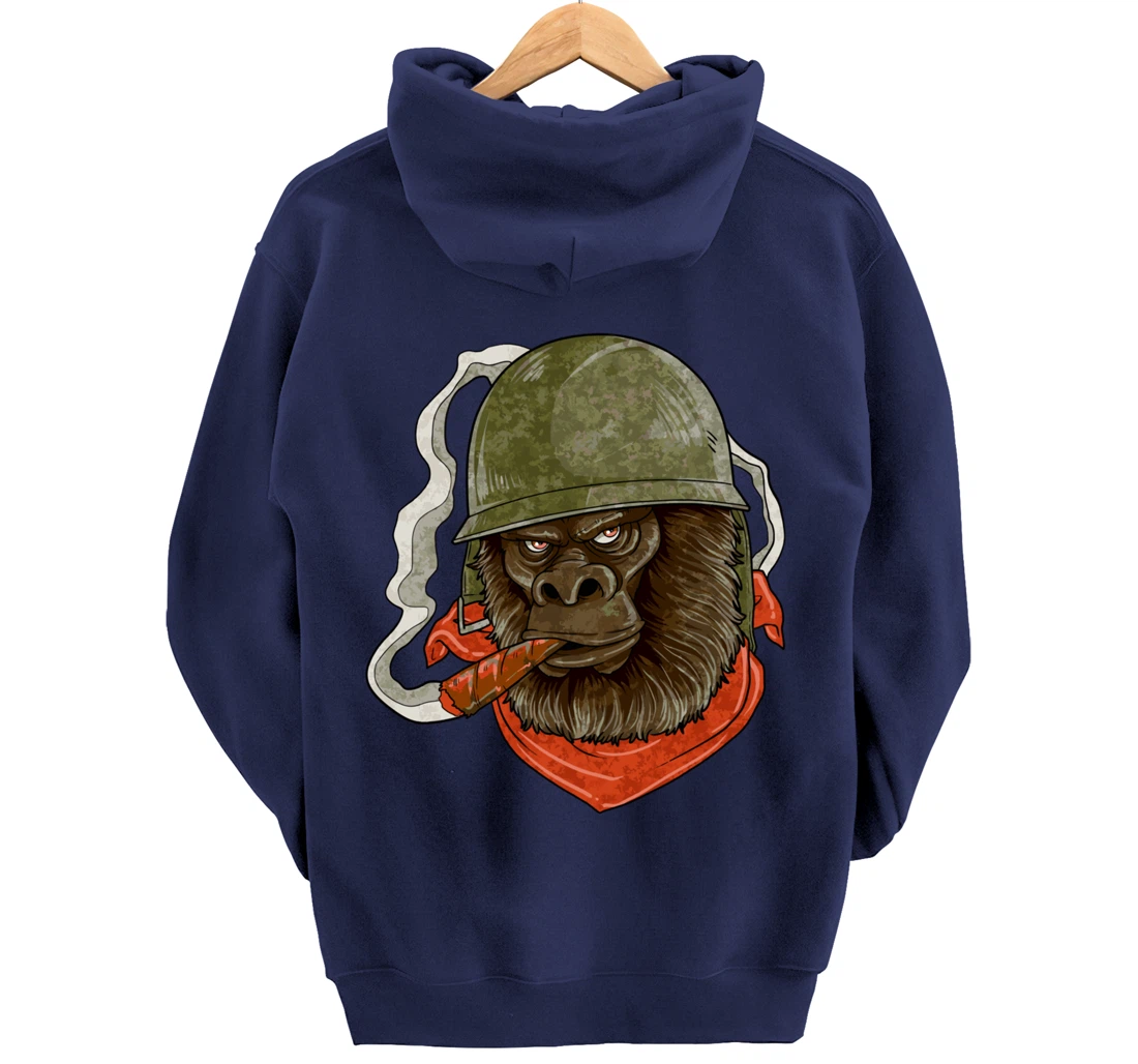 Gorilla Silverback Smoking A Cigar Pullover Hoodie
