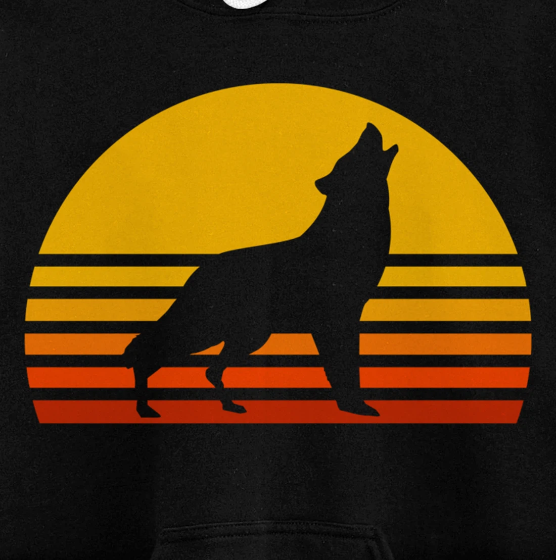 Retro Wolf Howling Wolf In Sunset Vintage Wolves Pullover Hoodie