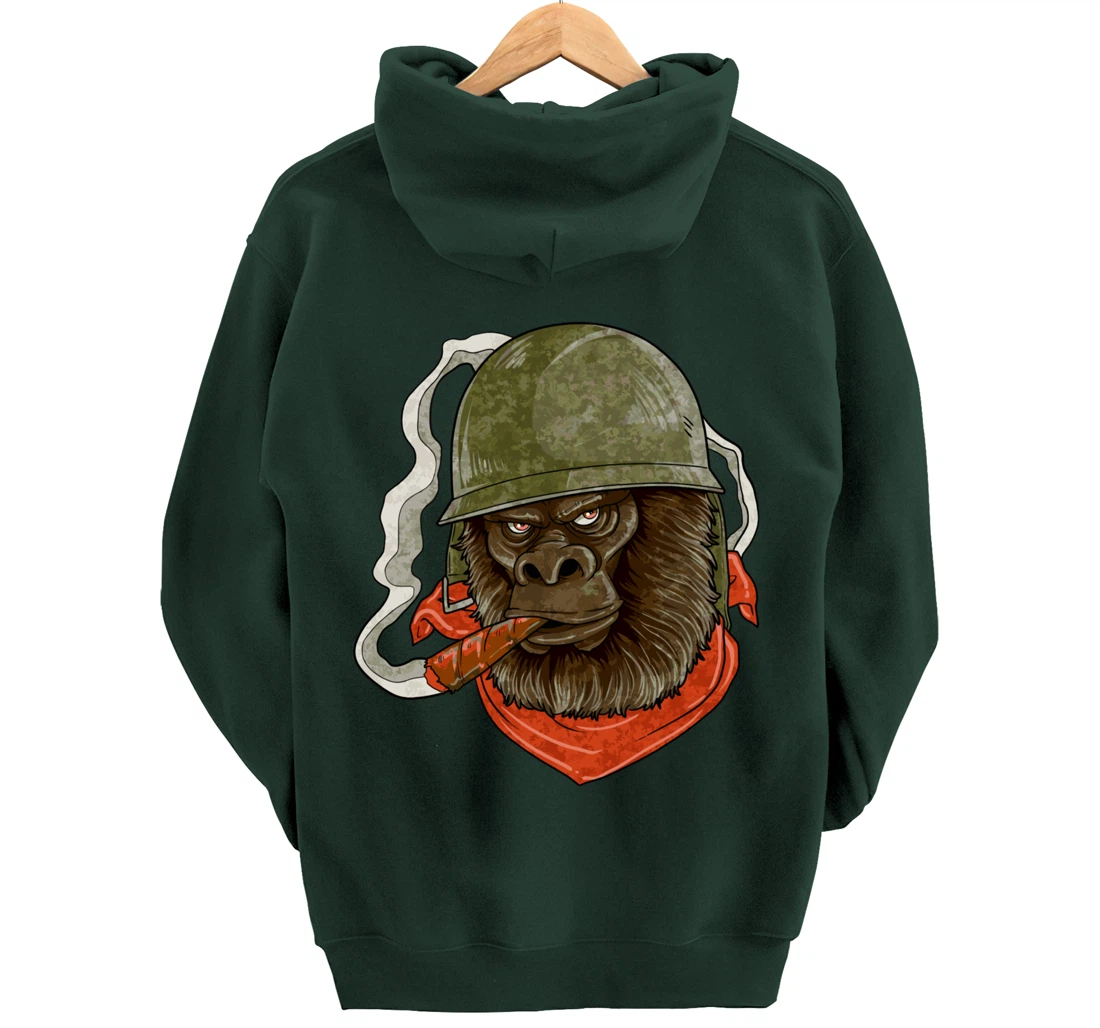 Gorilla Silverback Smoking A Cigar Pullover Hoodie