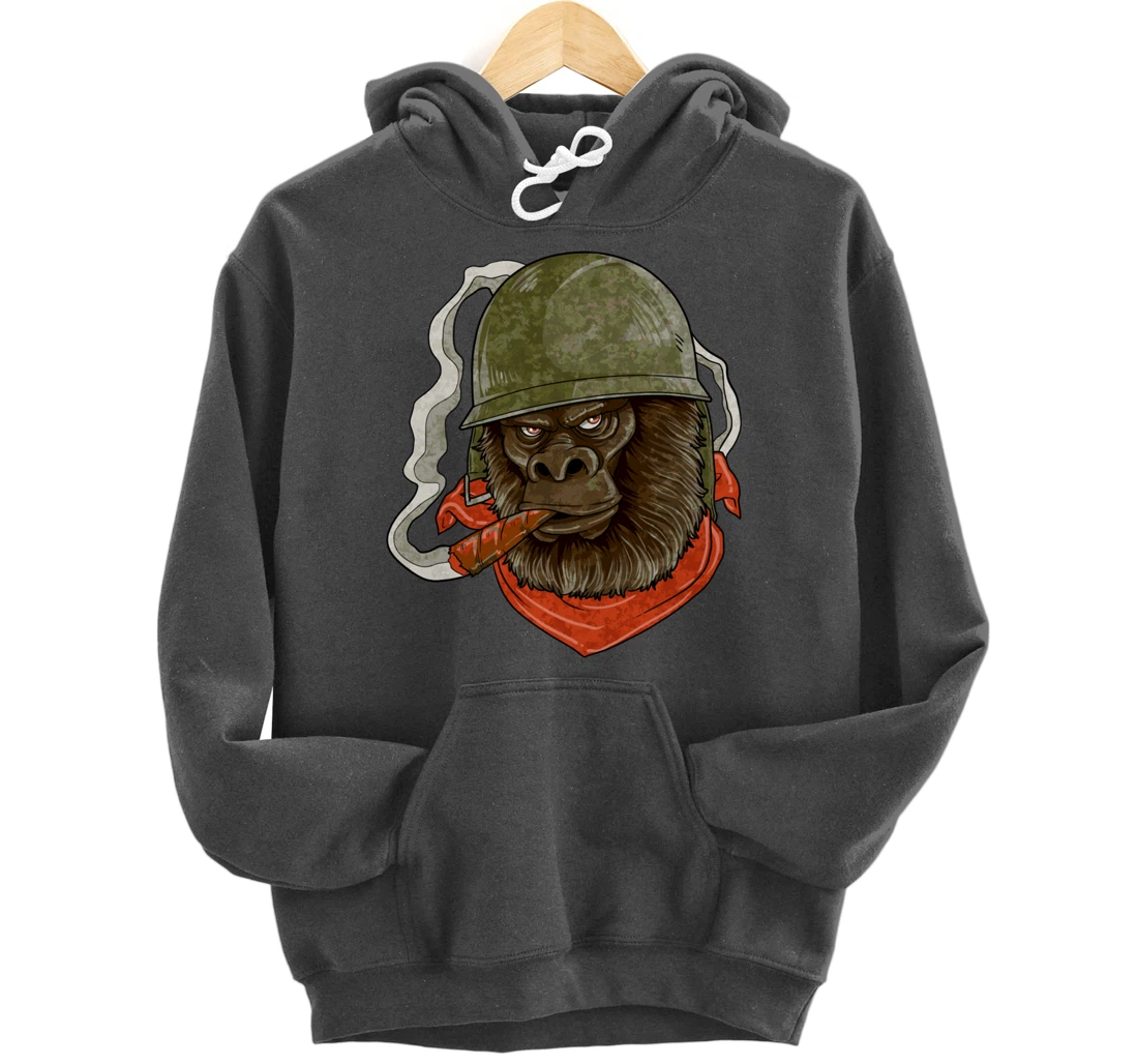 Gorilla Silverback Smoking A Cigar Pullover Hoodie