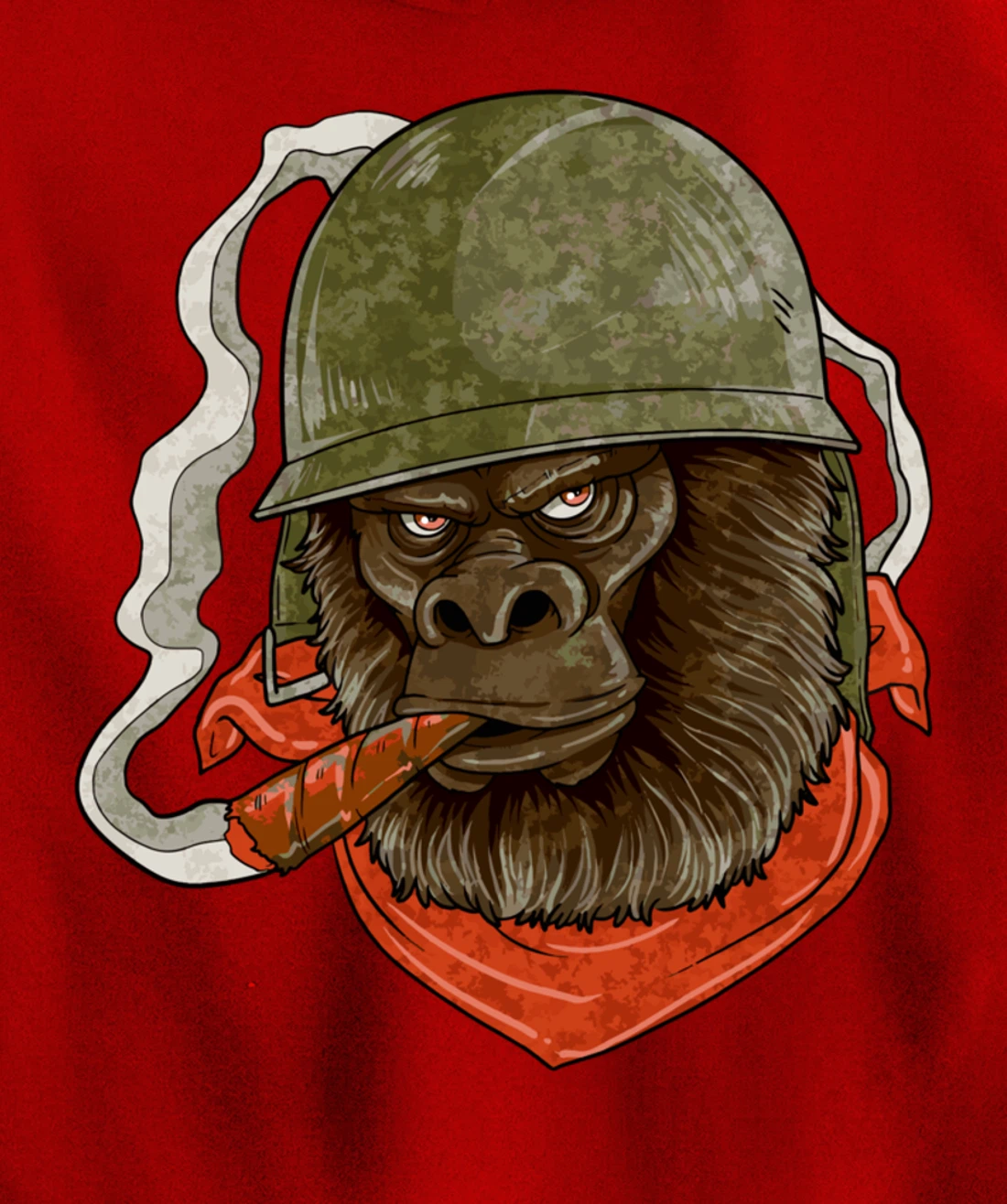 Gorilla Silverback Smoking A Cigar Pullover Hoodie