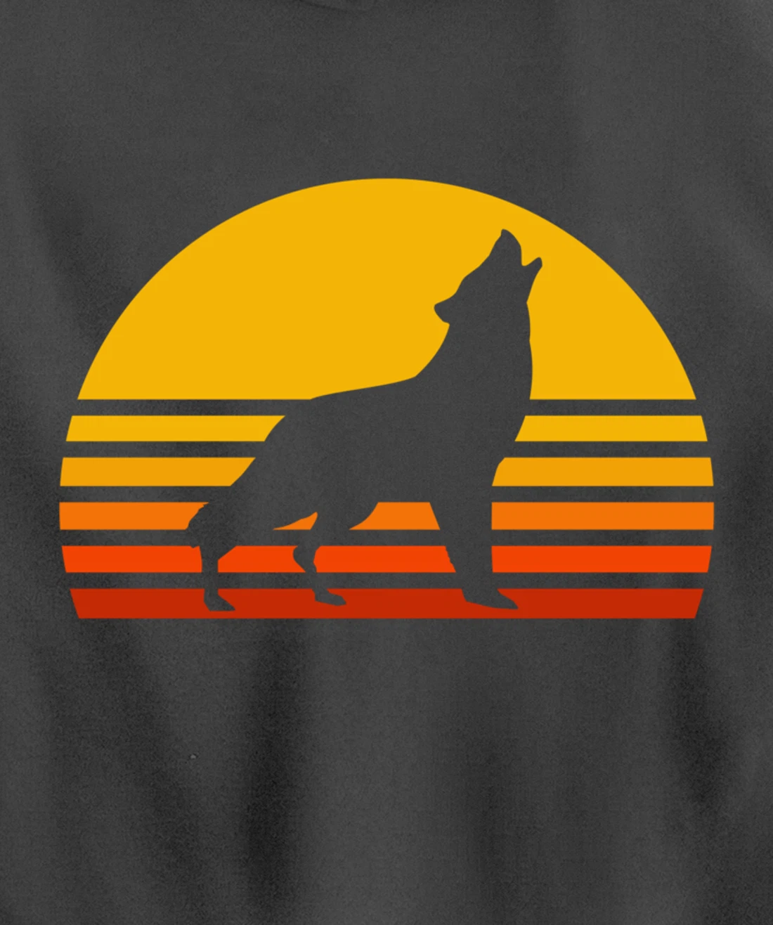 Retro Wolf Howling Wolf In Sunset Vintage Wolves Pullover Hoodie