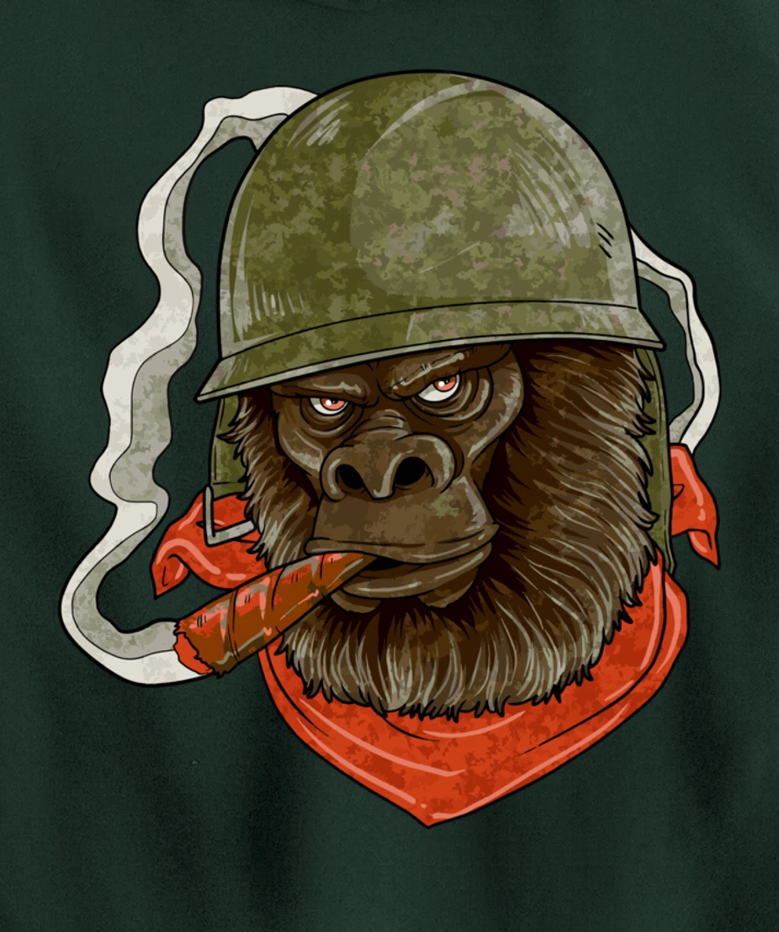 Gorilla Silverback Smoking A Cigar Pullover Hoodie