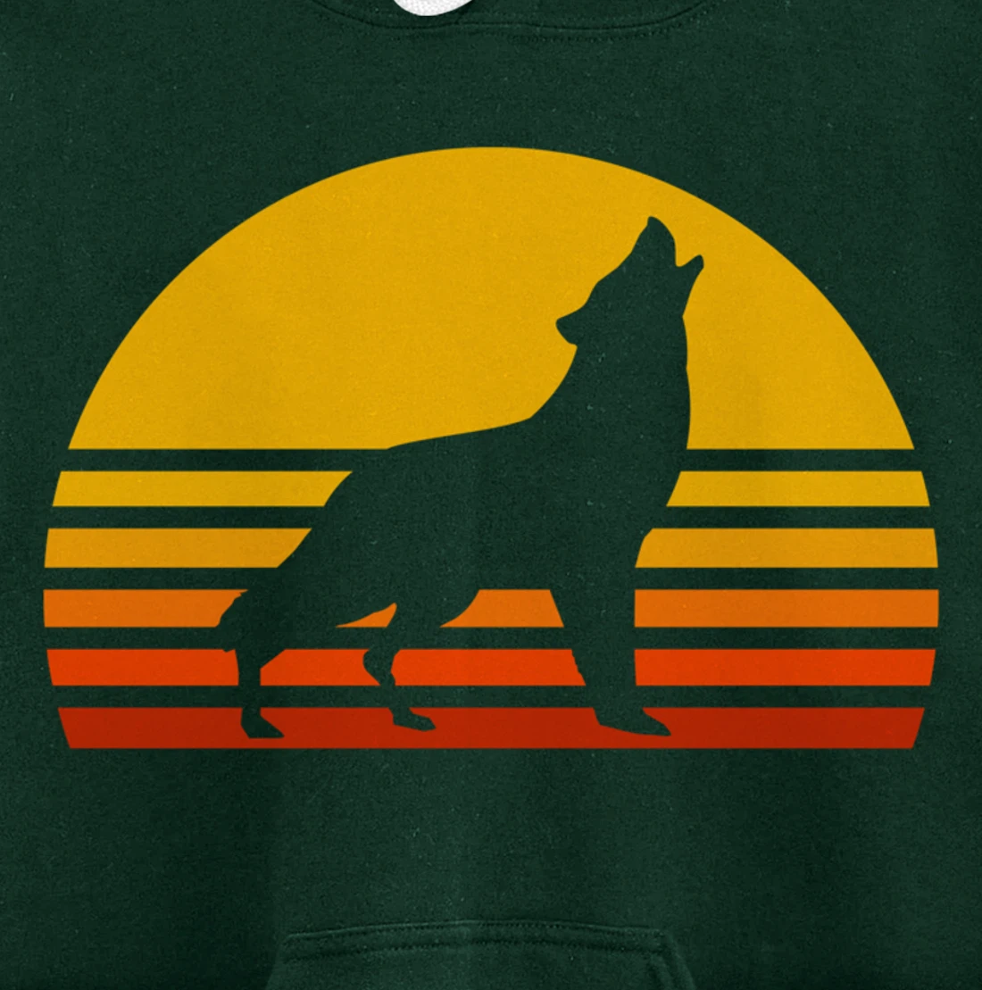 Retro Wolf Howling Wolf In Sunset Vintage Wolves Pullover Hoodie
