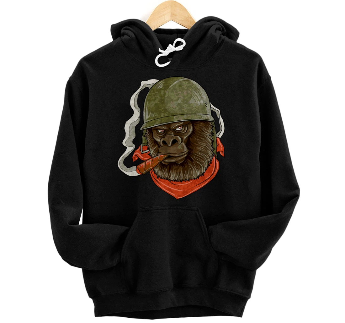 Gorilla Silverback Smoking A Cigar Pullover Hoodie