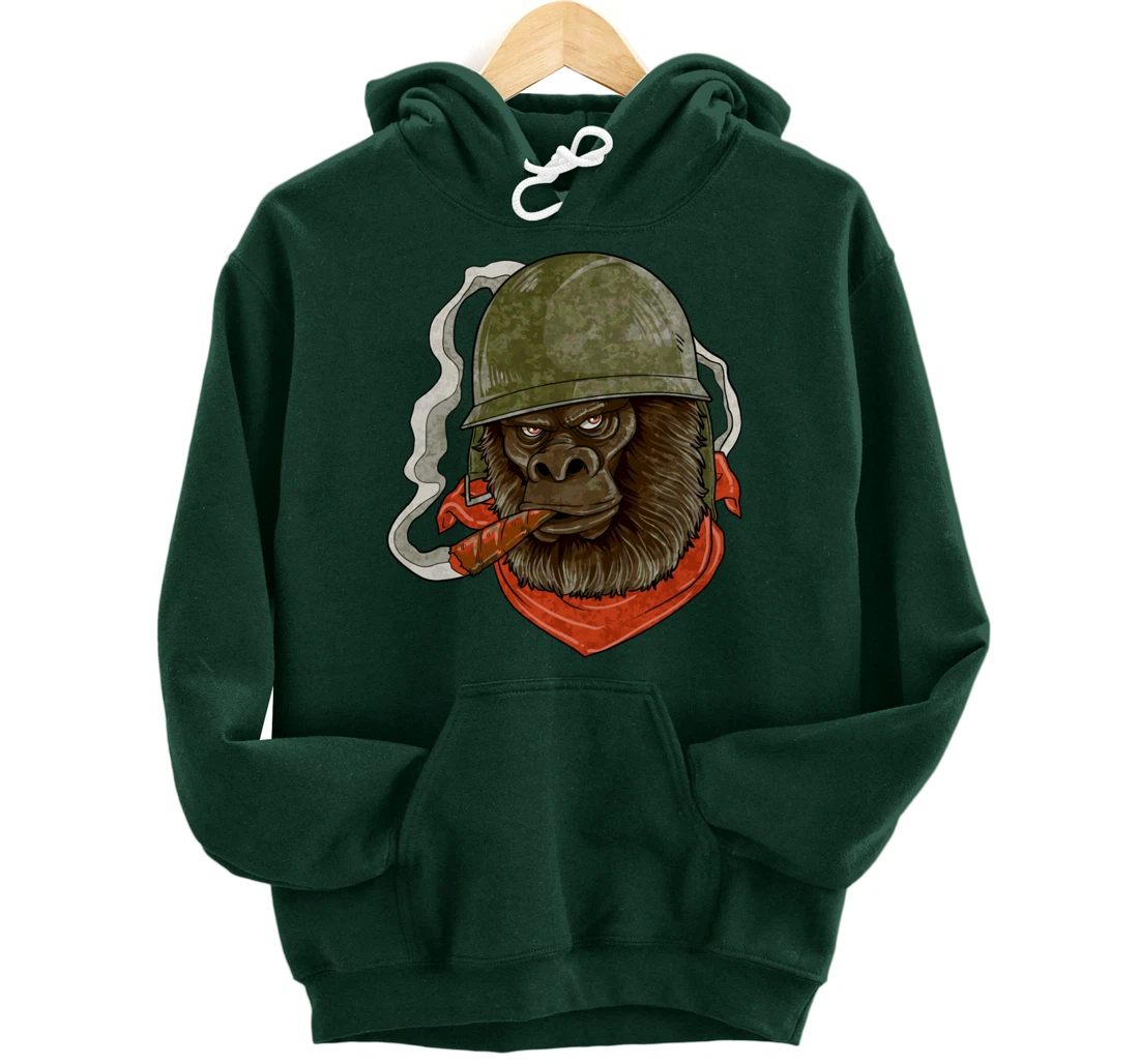 Gorilla Silverback Smoking A Cigar Pullover Hoodie