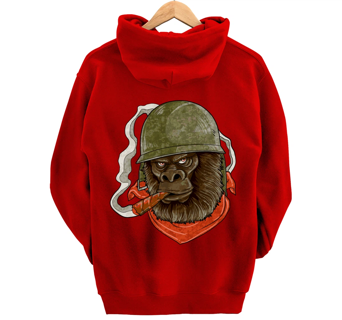 Gorilla Silverback Smoking A Cigar Pullover Hoodie