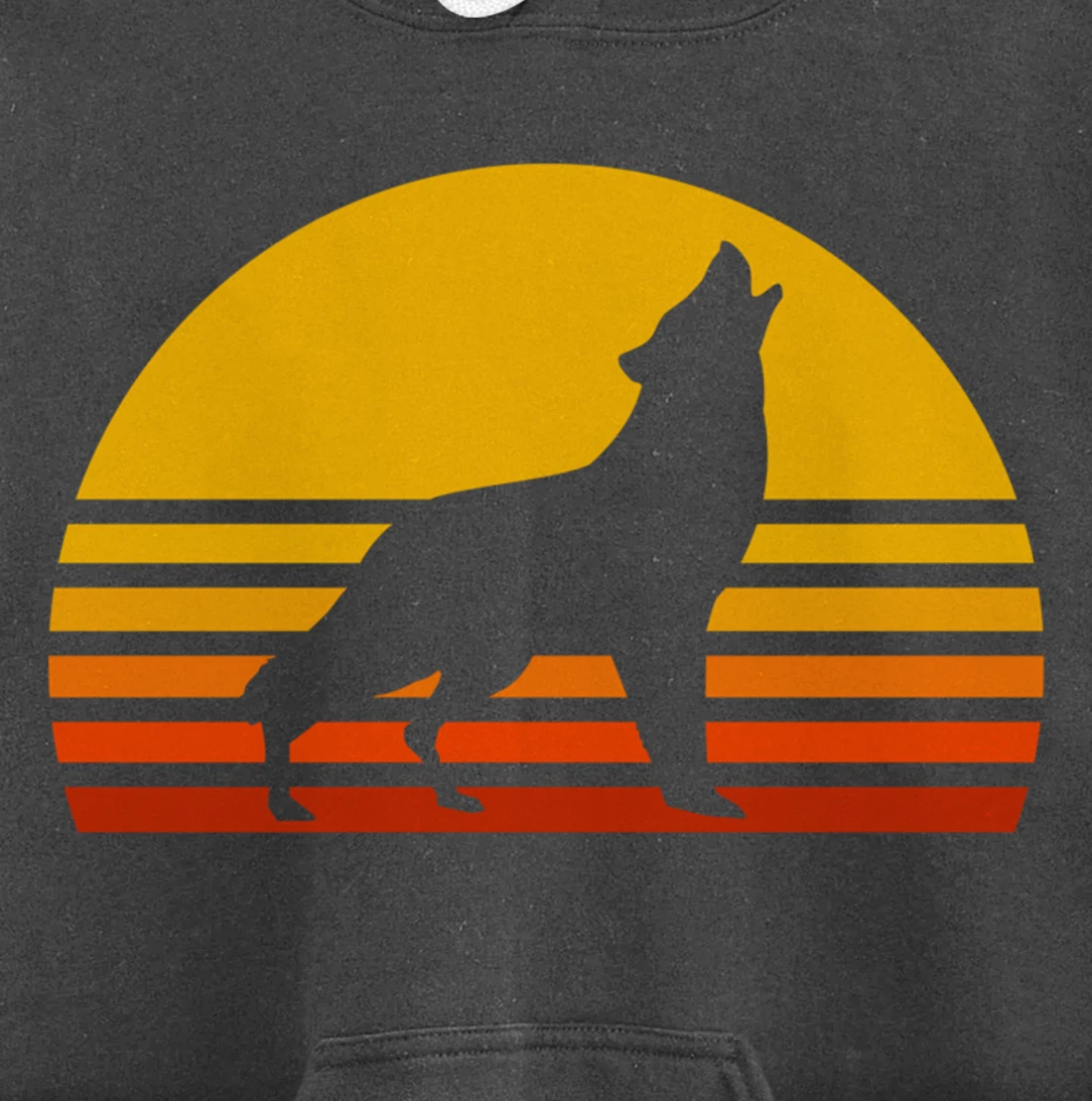 Retro Wolf Howling Wolf In Sunset Vintage Wolves Pullover Hoodie