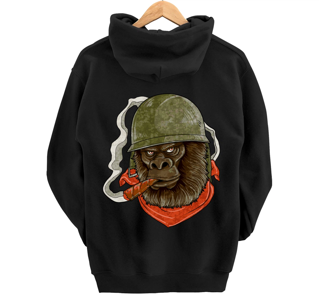 Gorilla Silverback Smoking A Cigar Pullover Hoodie