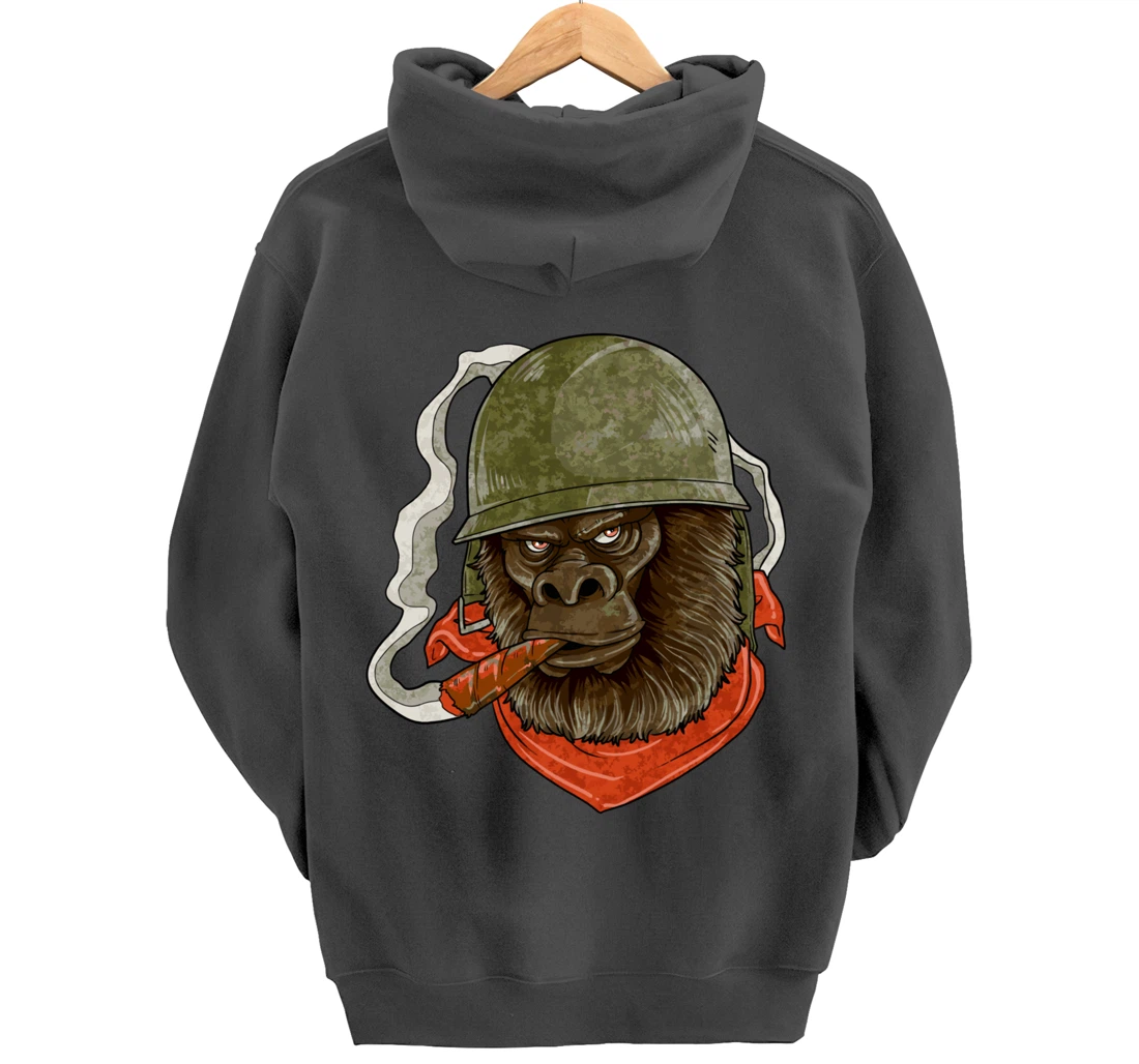 Gorilla Silverback Smoking A Cigar Pullover Hoodie