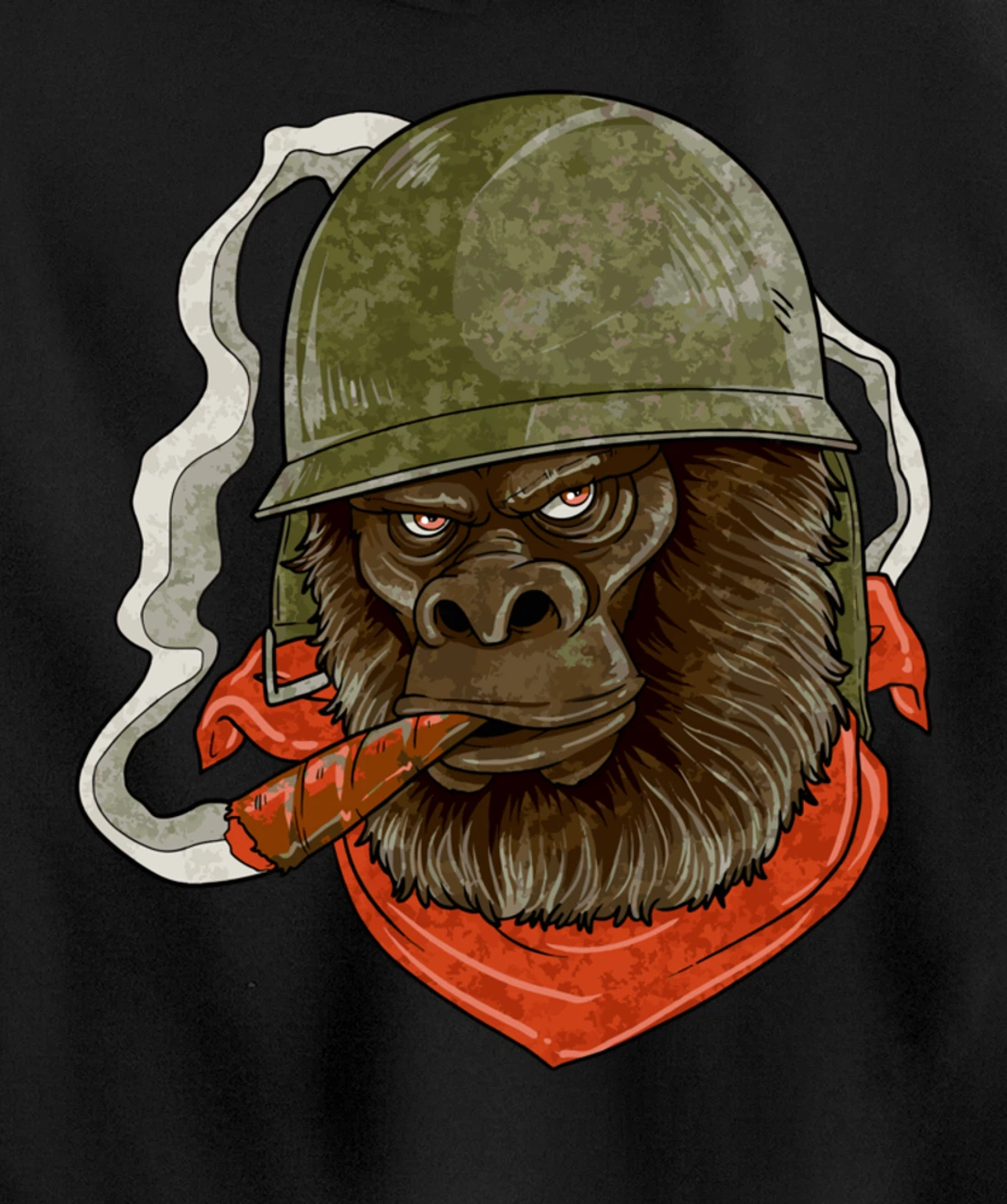 Gorilla Silverback Smoking A Cigar Pullover Hoodie