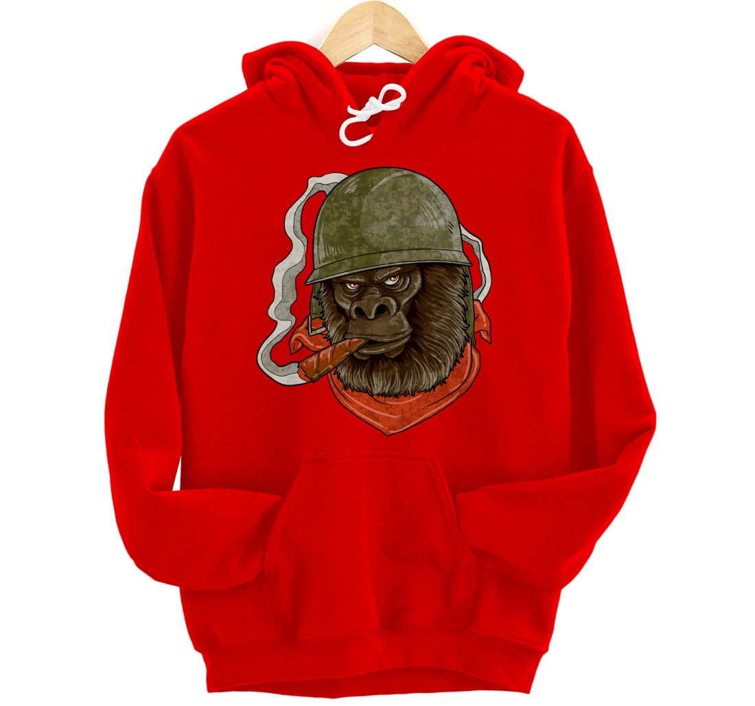 Gorilla Silverback Smoking A Cigar Pullover Hoodie