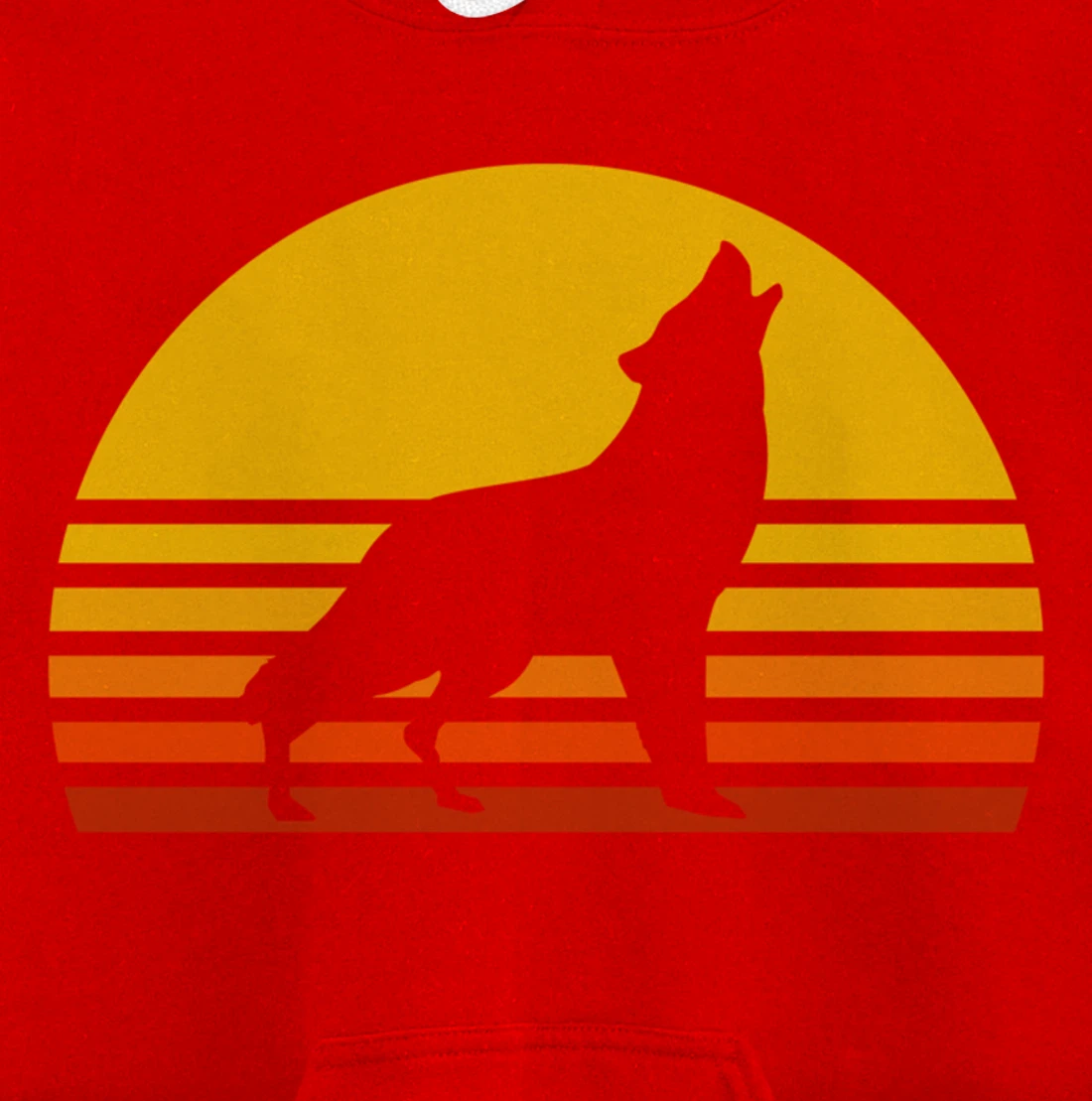 Retro Wolf Howling Wolf In Sunset Vintage Wolves Pullover Hoodie