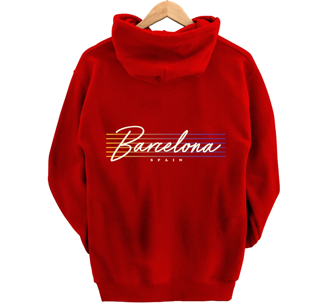 Barcelona Souvenir Vintage Spain Pullover Hoodie