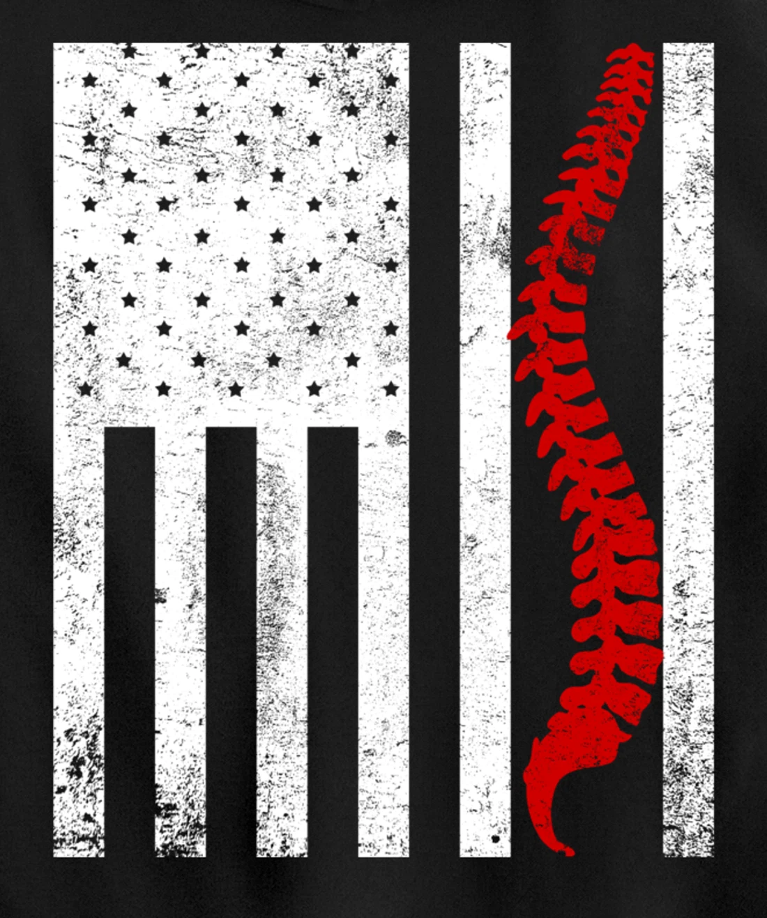 Spine Flag Funny Chiropractic Spinal Care Chiropractor Gift Pullover Hoodie