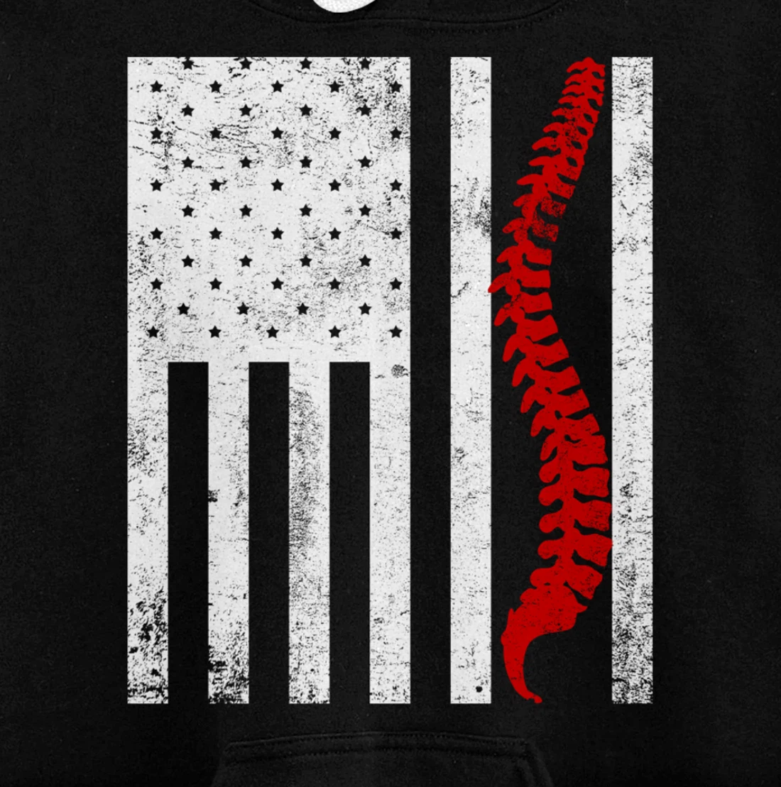 Spine Flag Funny Chiropractic Spinal Care Chiropractor Gift Pullover Hoodie