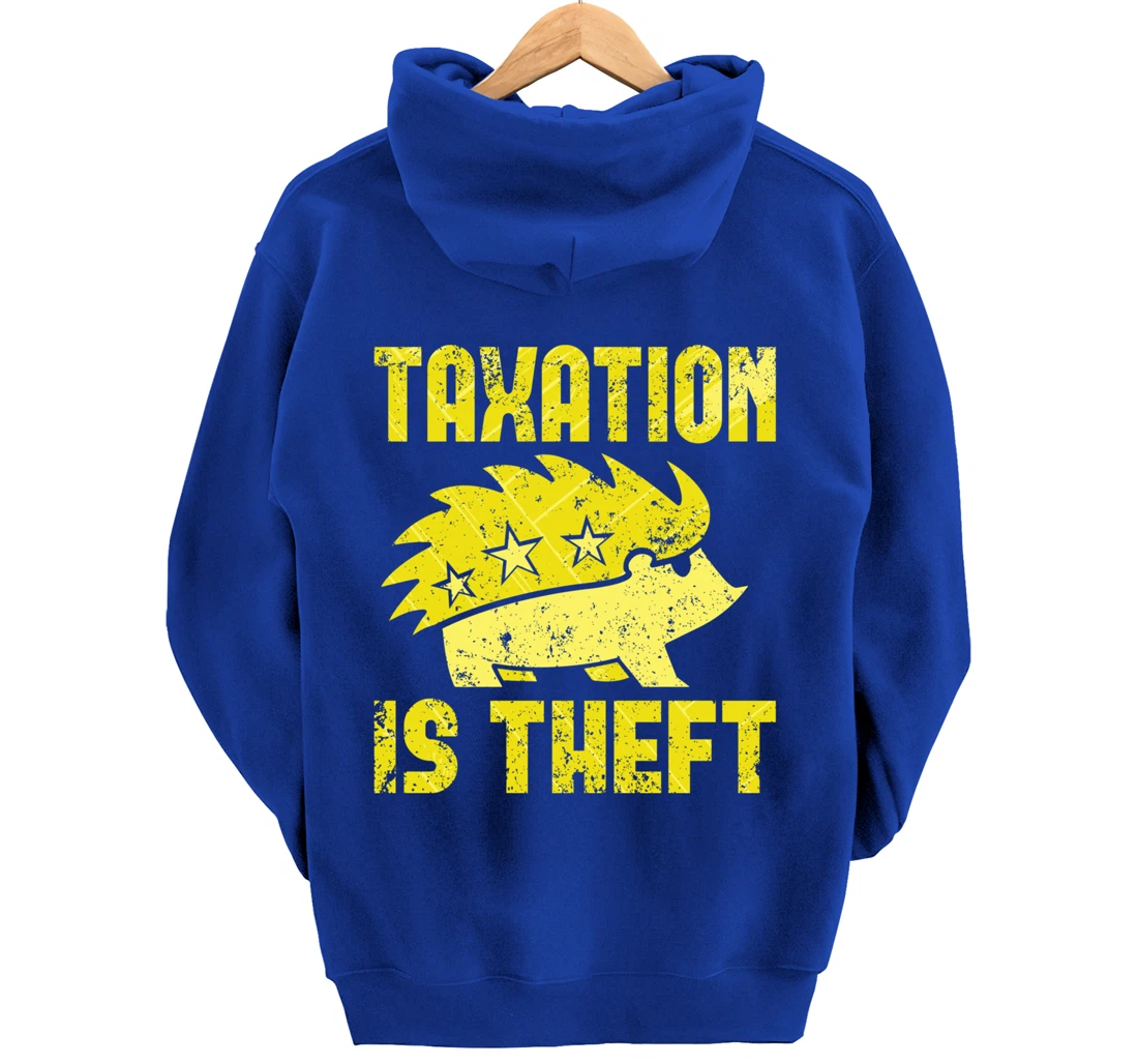 Taxation Is Theft Libertarian Anarcho Capitalism ANCAP Pullover Hoodie
