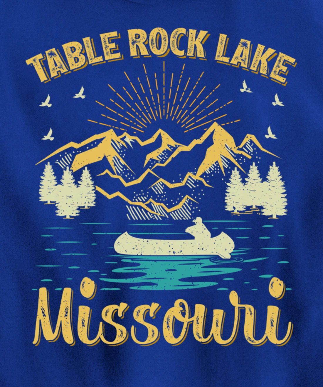 Summer Vacation Retro Mountain Missouri Table Rock Lake Pullover Hoodie