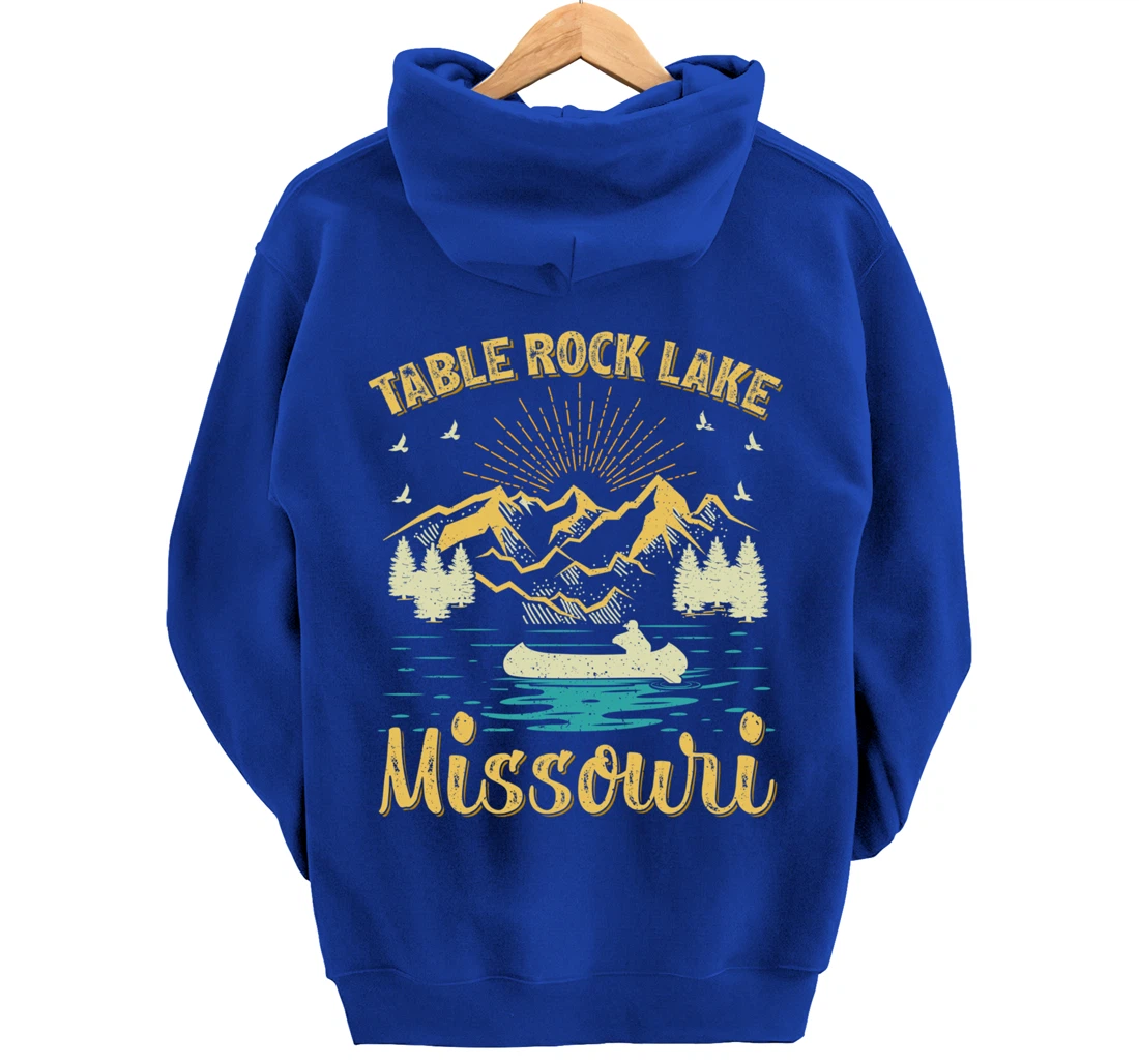 Summer Vacation Retro Mountain Missouri Table Rock Lake Pullover Hoodie