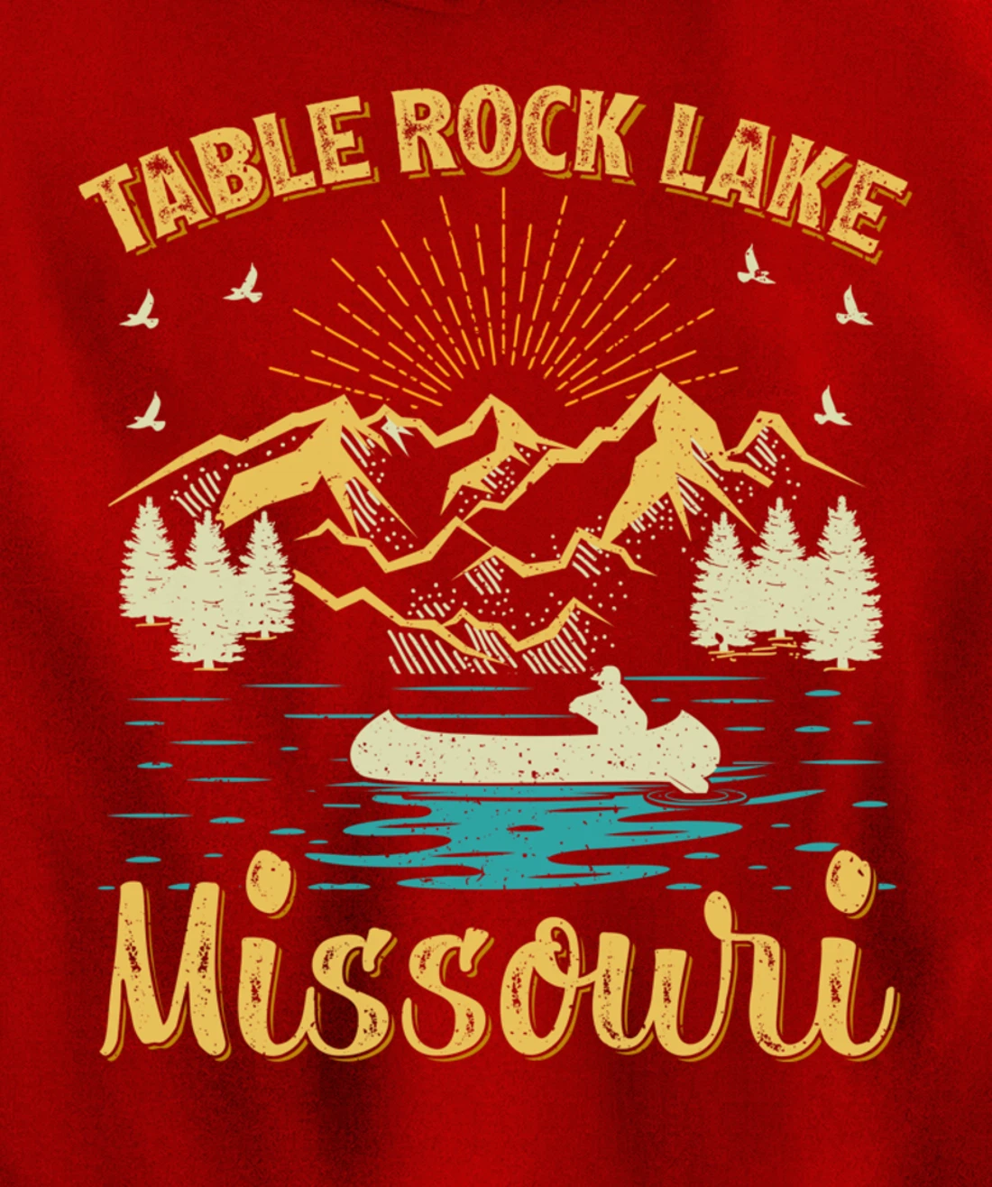 Summer Vacation Retro Mountain Missouri Table Rock Lake Pullover Hoodie