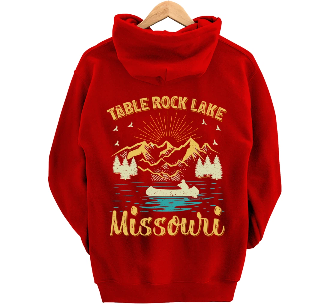 Summer Vacation Retro Mountain Missouri Table Rock Lake Pullover Hoodie