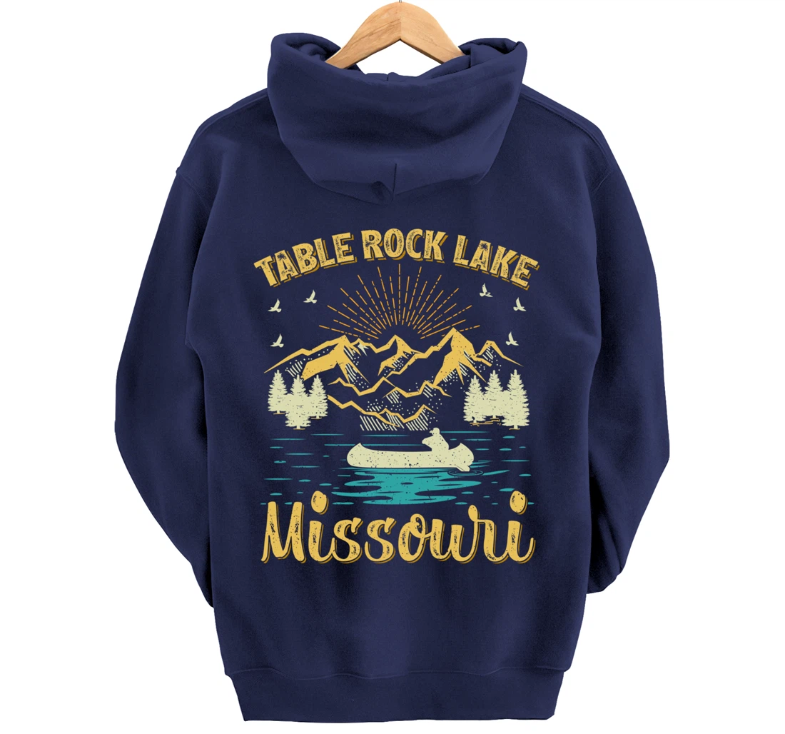 Summer Vacation Retro Mountain Missouri Table Rock Lake Pullover Hoodie