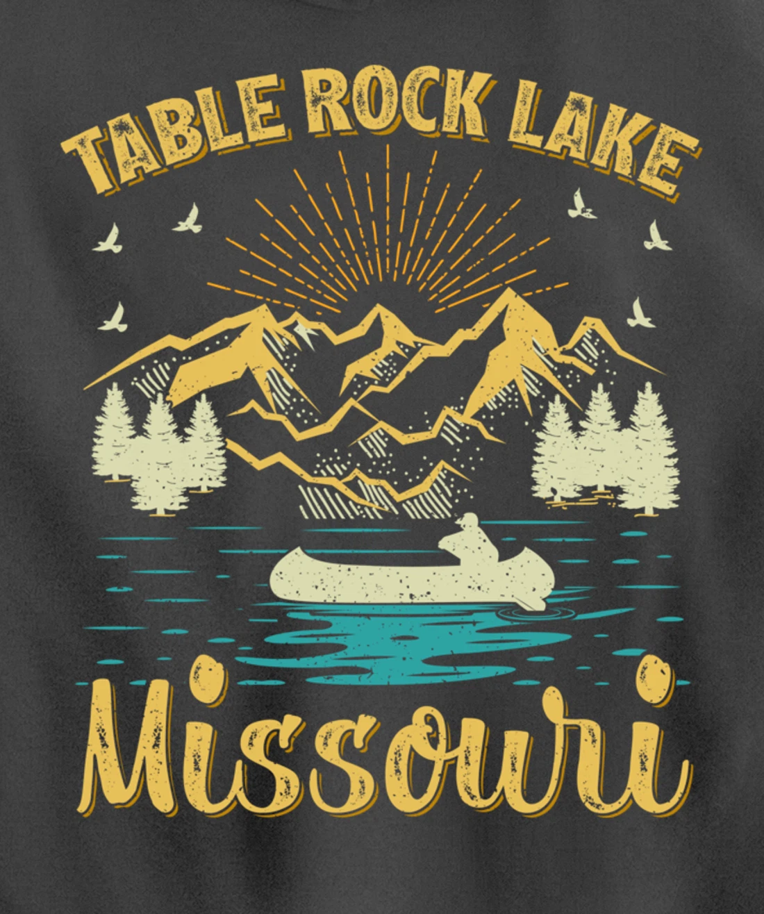 Summer Vacation Retro Mountain Missouri Table Rock Lake Pullover Hoodie