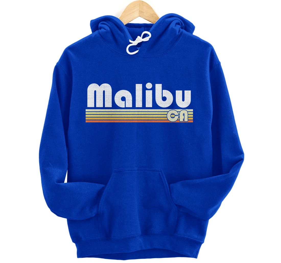 Malibu Beach California Retro Style Vintage Pride 70s 80s Pullover Hoodie