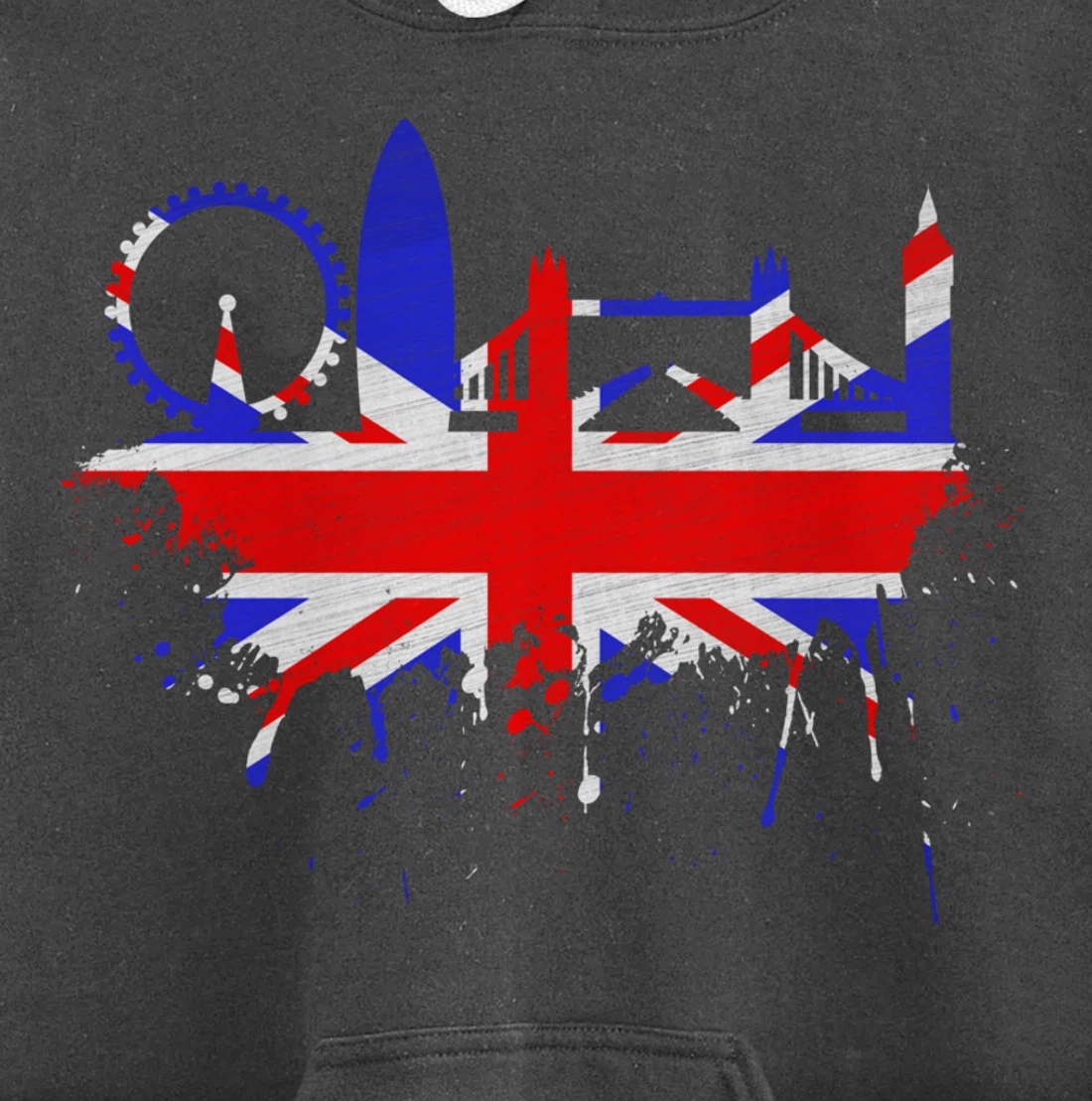 London Skyline England Love Union Jack United Kingdom Flag Pullover Hoodie