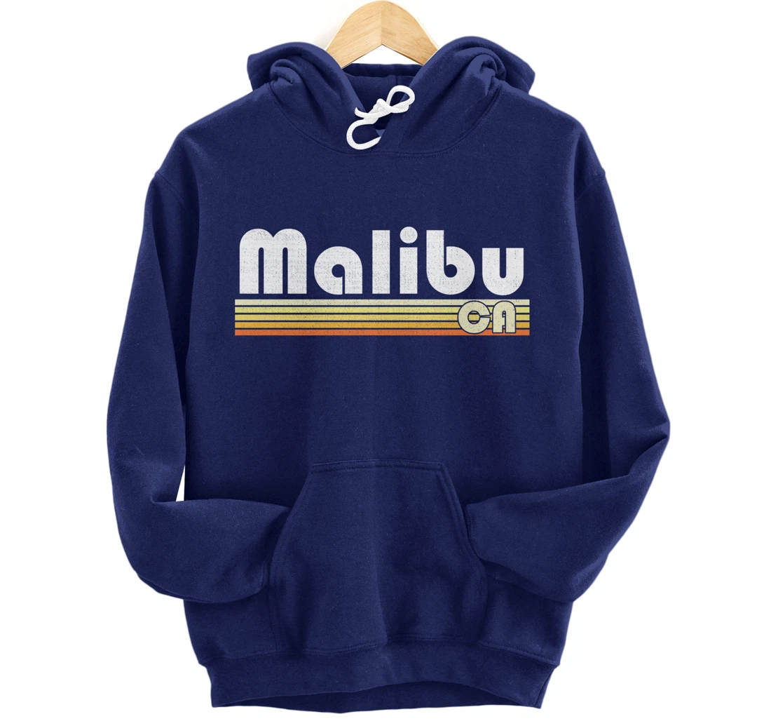 Malibu Beach California Retro Style Vintage Pride 70s 80s Pullover Hoodie