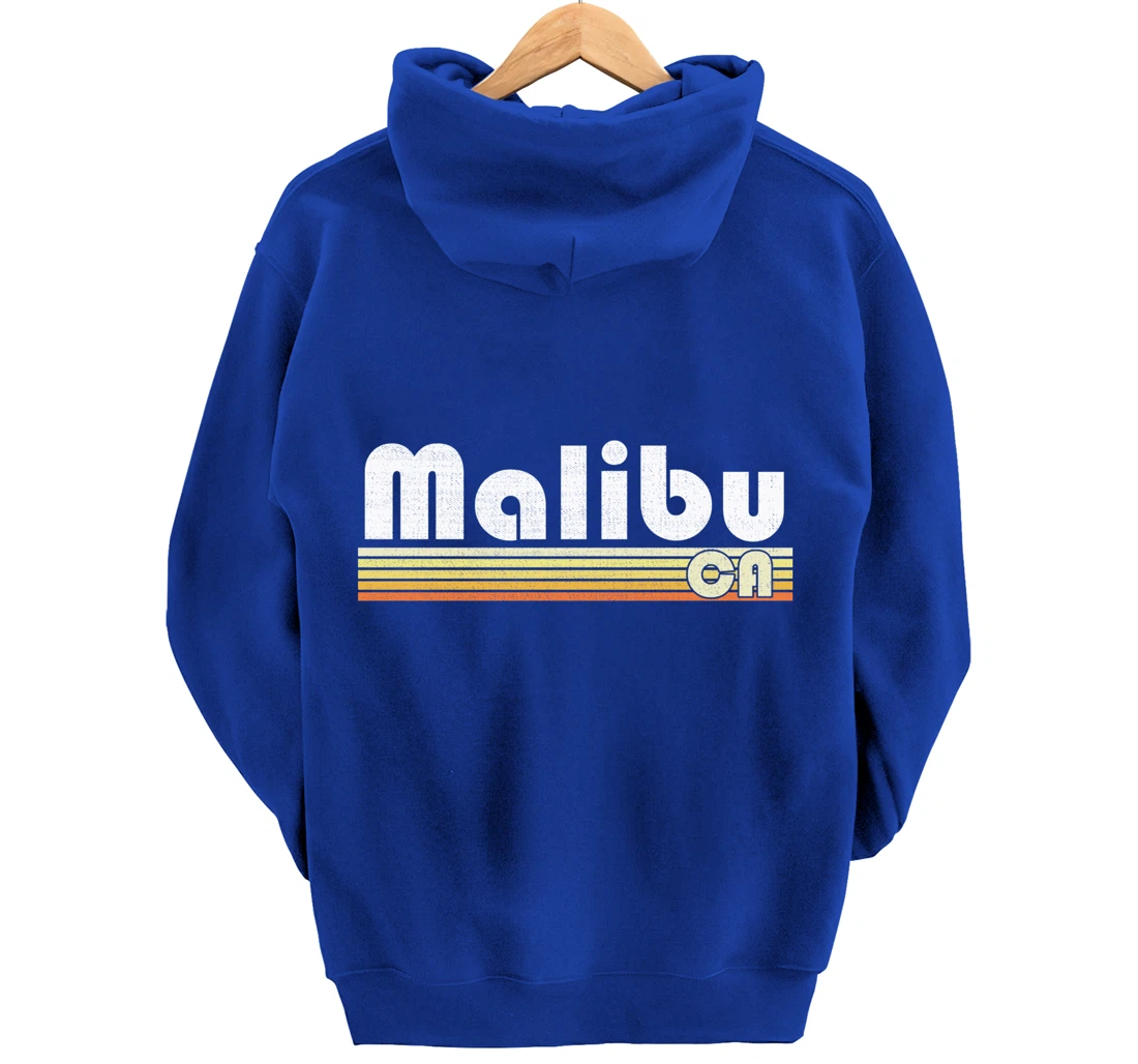 Malibu Beach California Retro Style Vintage Pride 70s 80s Pullover Hoodie