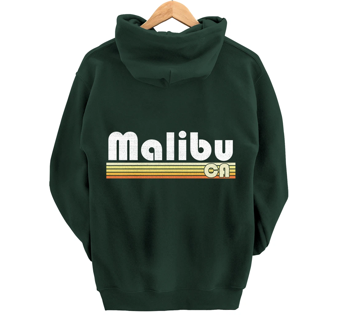 Malibu Beach California Retro Style Vintage Pride 70s 80s Pullover Hoodie